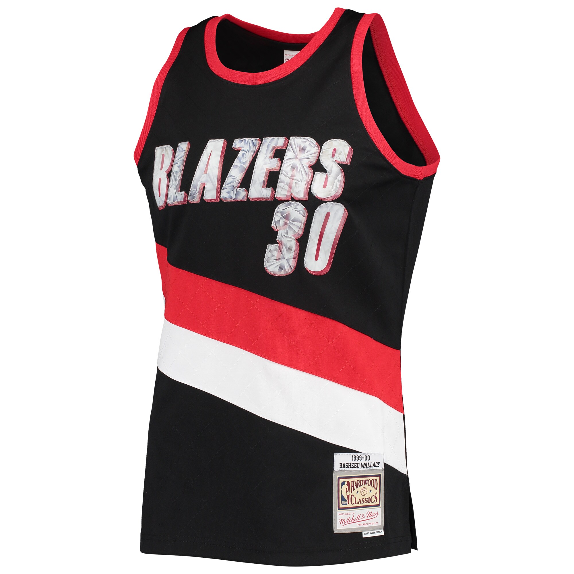 Rasheed Wallace Portland Trail Blazers Mitchell & Ness 1999\/00 Hardwood Classics NBA 75th Anniversary Diamond Swingman Jersey - Black