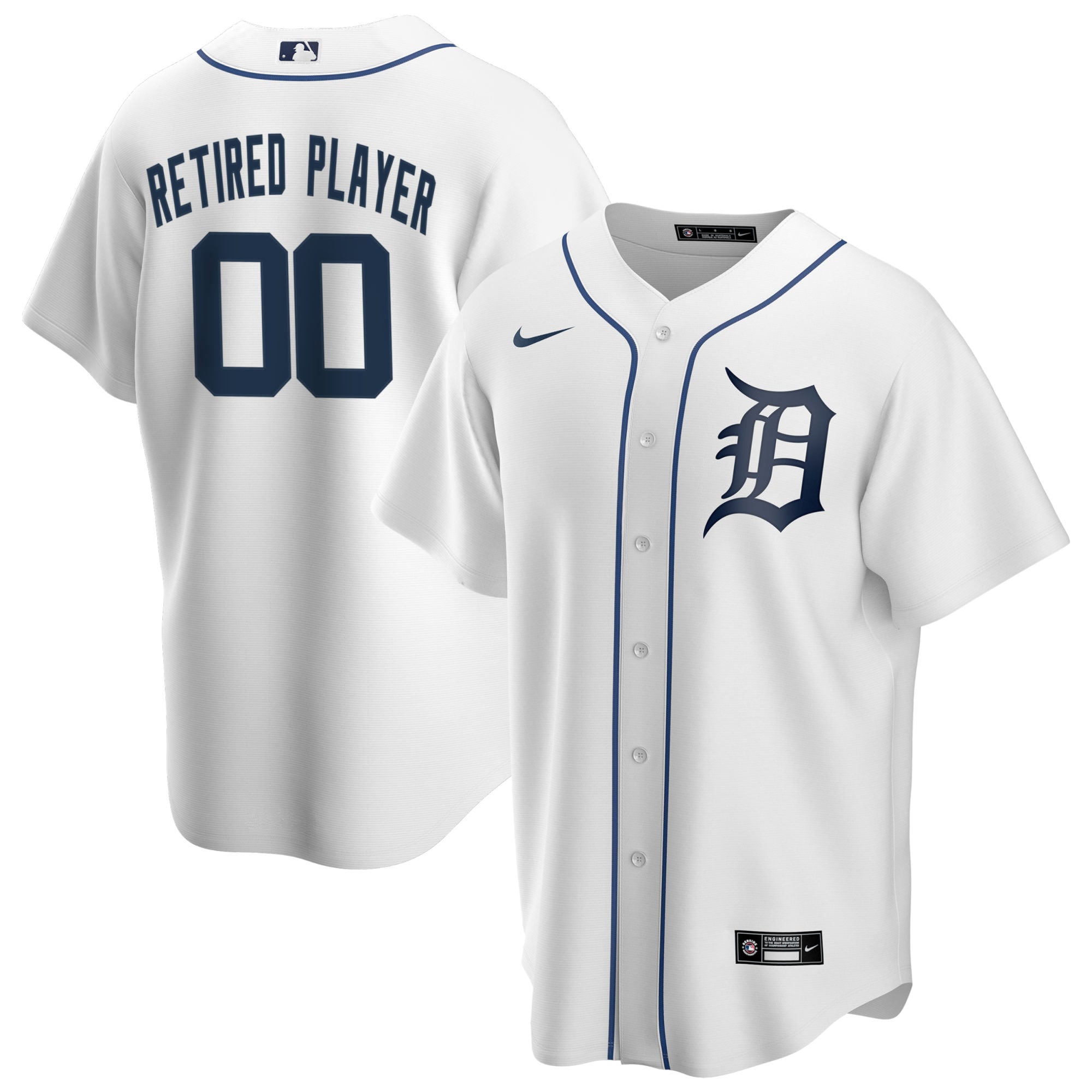 Detroit Tigers Home Pick-A-Player Retired Roster Replica Jersey - White