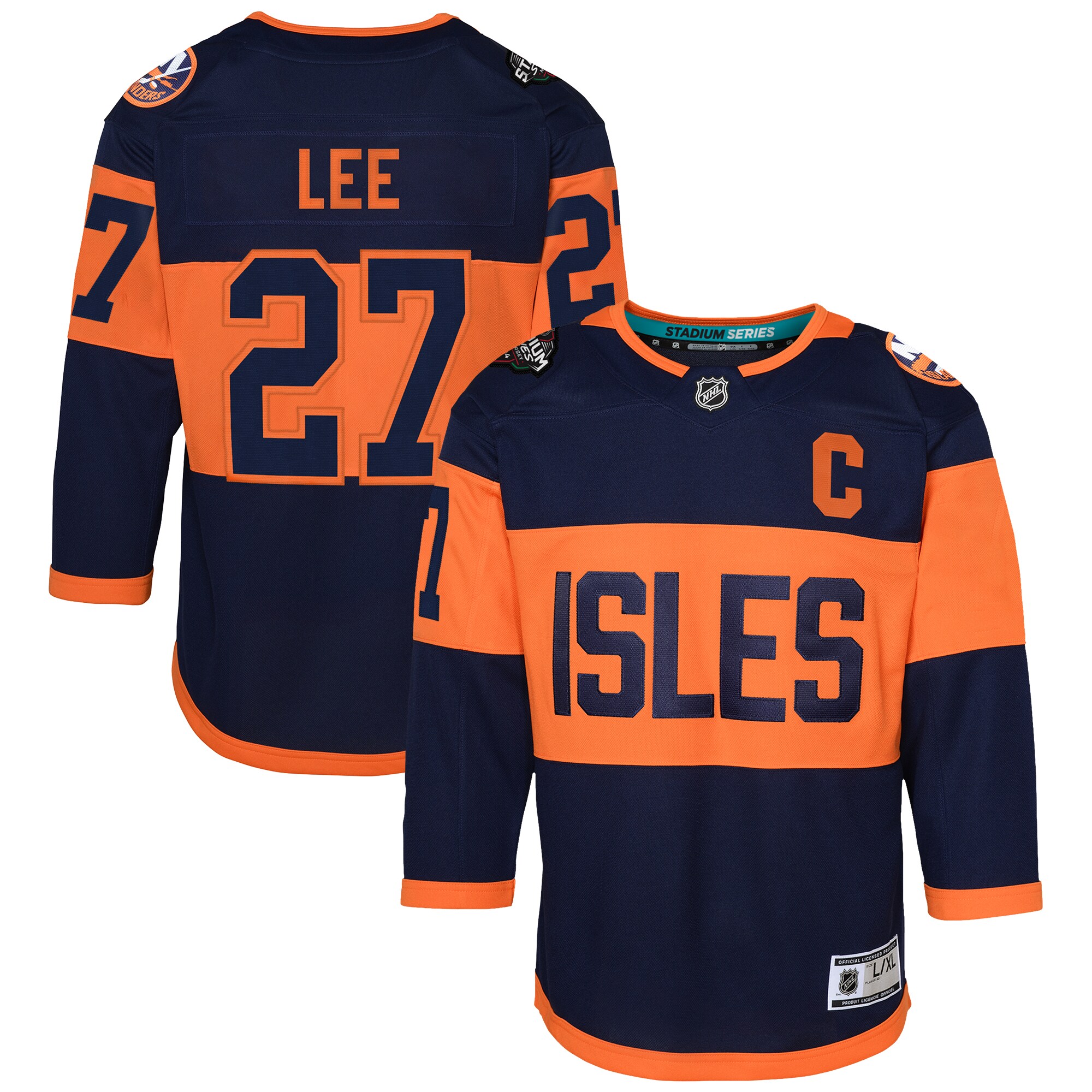 Anders Lee New York Islanders Youth 2024 NHL Stadium Series Premier Player Jersey Navy