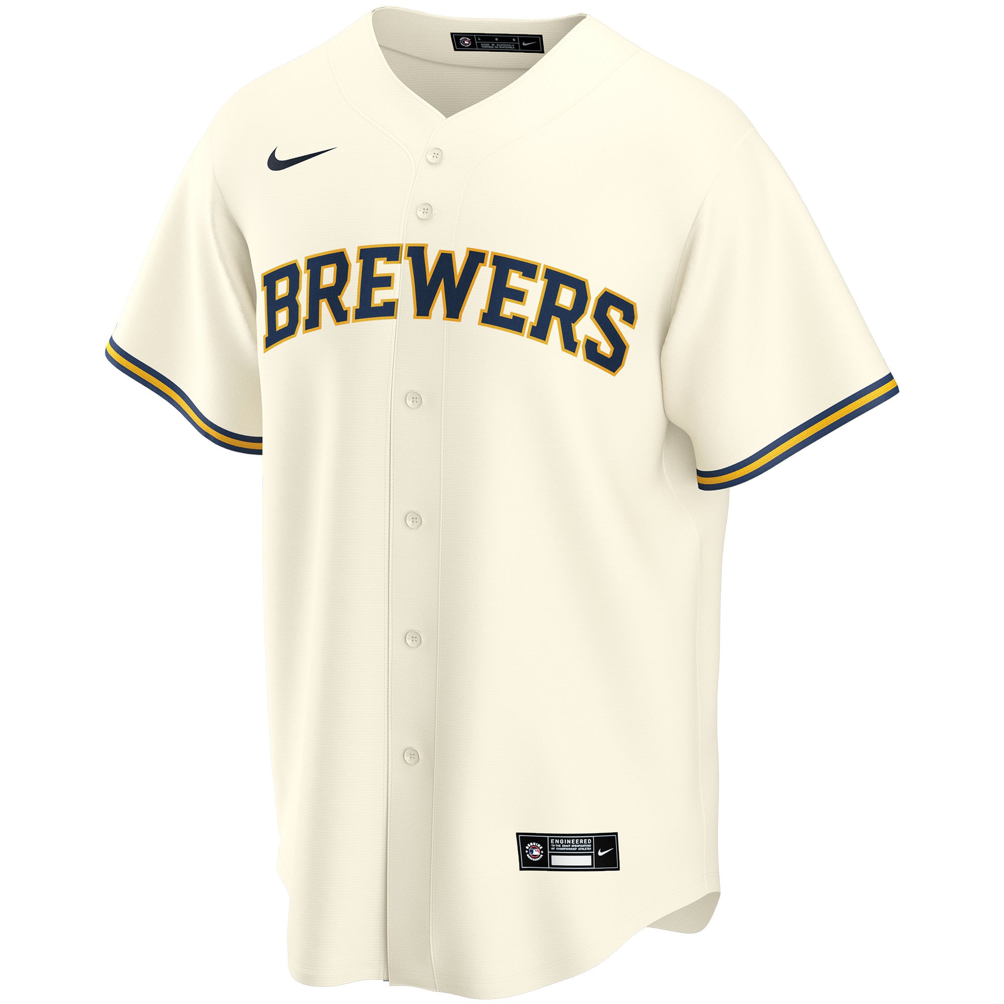Milwaukee Brewers  Youth Home Replica Custom Jersey - Cream