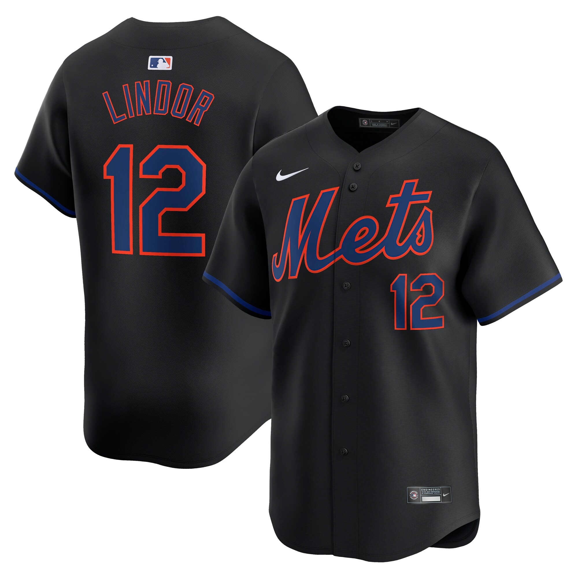 Francisco Lindor New York Mets  Alternate Limited Player Jersey Black