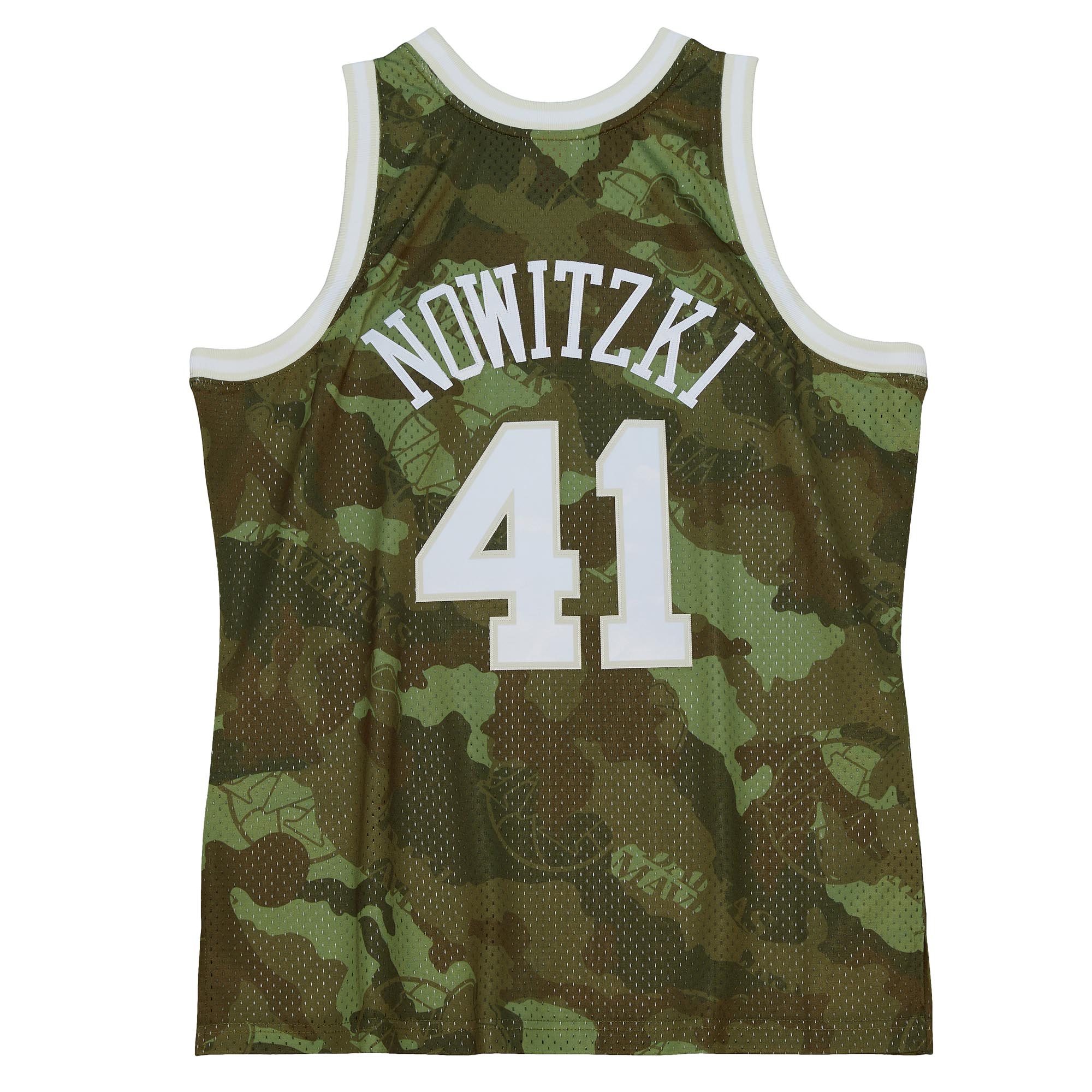 Dirk Nowitzki Dallas Mavericks Mitchell & Ness Hardwood Classics 1998\/99 Ghost Green Swingman Jersey - Camo