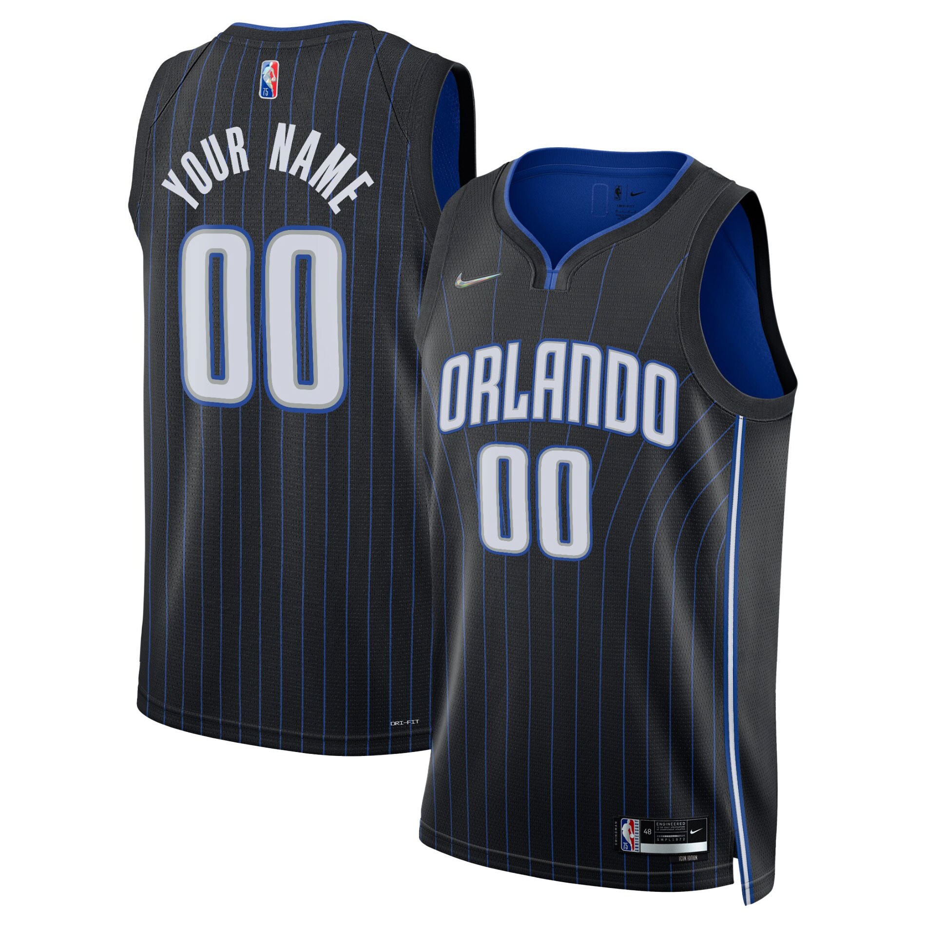 Orlando Magic 2021\/22 Diamond Swingman Custom Jersey - Icon Edition - Black