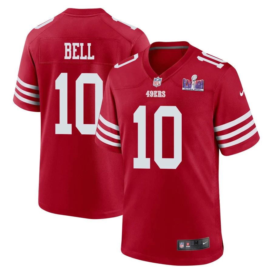 Ronnie Bell 10 San Francisco 49ers Super Bowl LVIII Patch Game Men Jersey - Scarlet