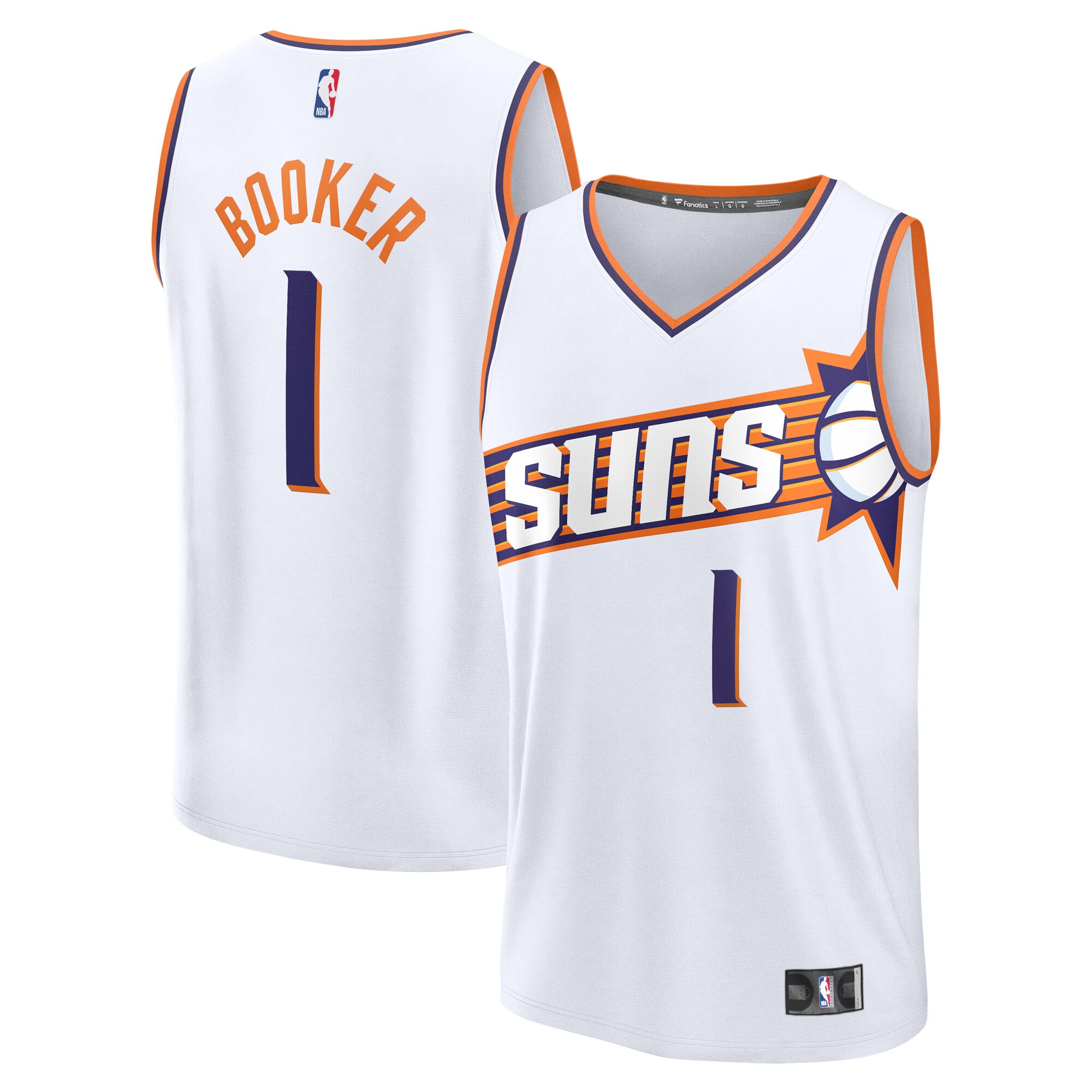 Devin Booker Phoenix Suns Fanatics Fast Break Replica Player Jersey - Association Edition - White