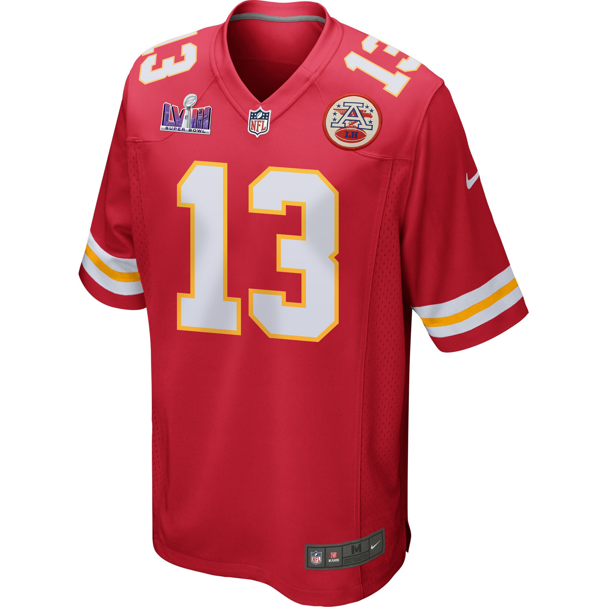 Nazeeh Johnson 13 Kansas City Chiefs Super Bowl LVIII Patch Game Men Jersey - Red