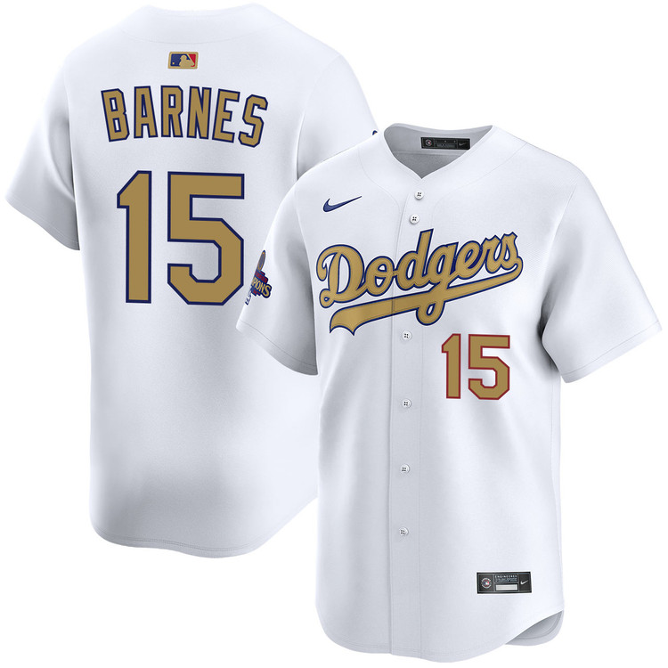 Austin Barnes Los Angeles Dodgers Home 2025 Gold Collection Limited Jersey