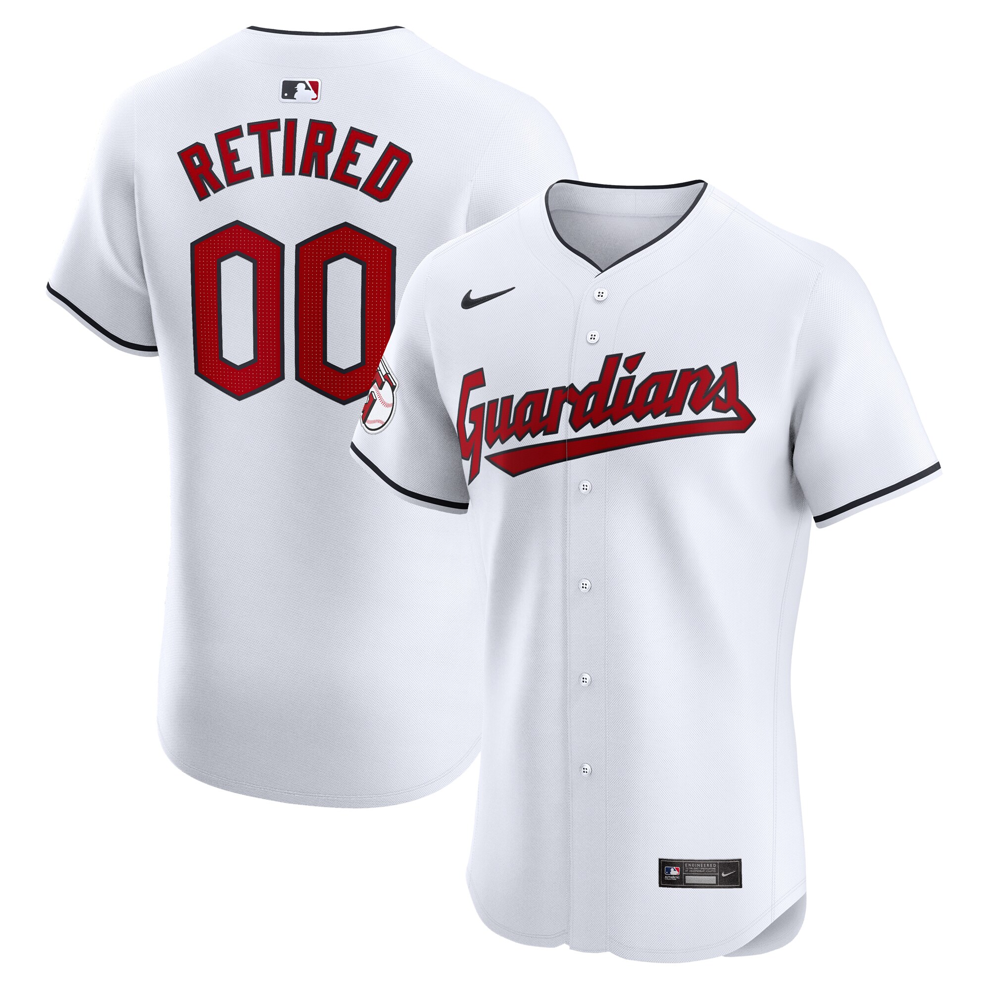 Cleveland Guardians Home Elite Pick-A-Player Retired Roster Jersey - White