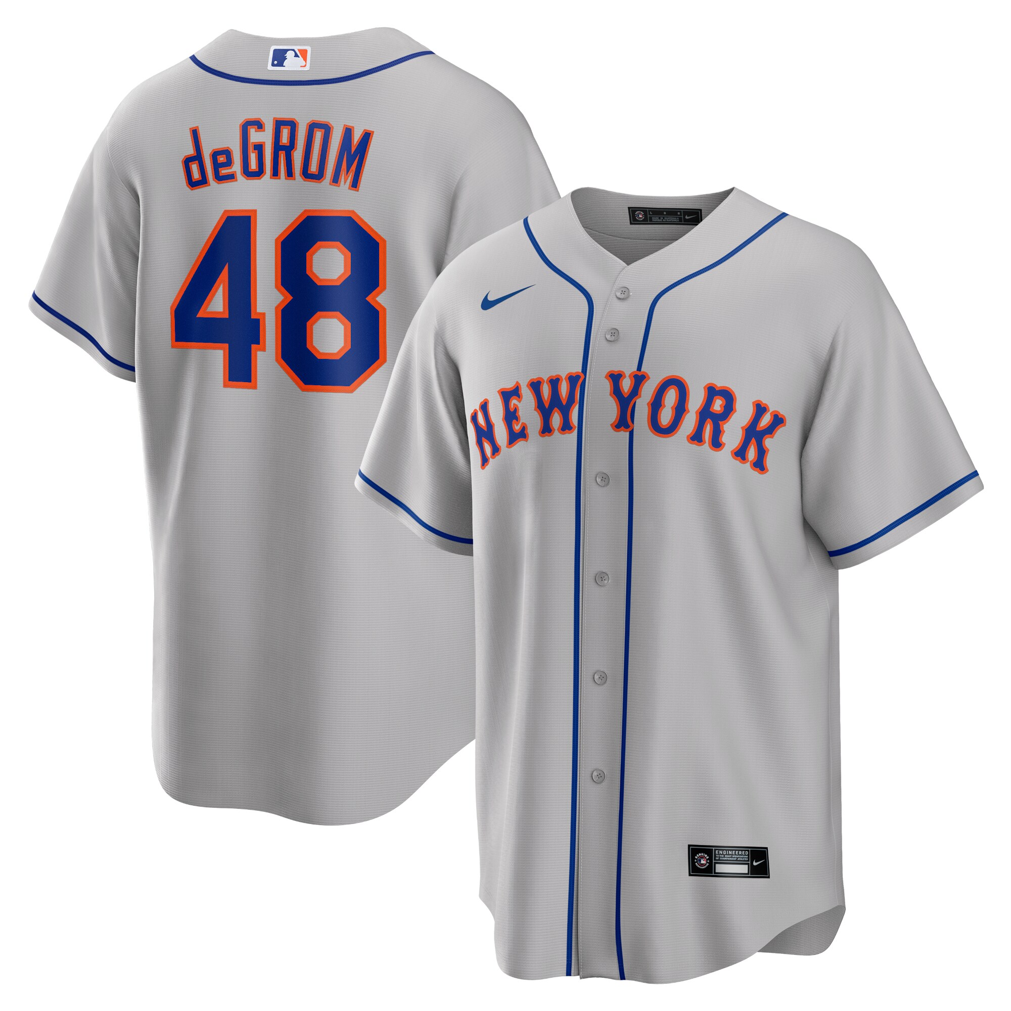 Jacob deGrom New York Mets  Road Replica Player Name Jersey - Gray
