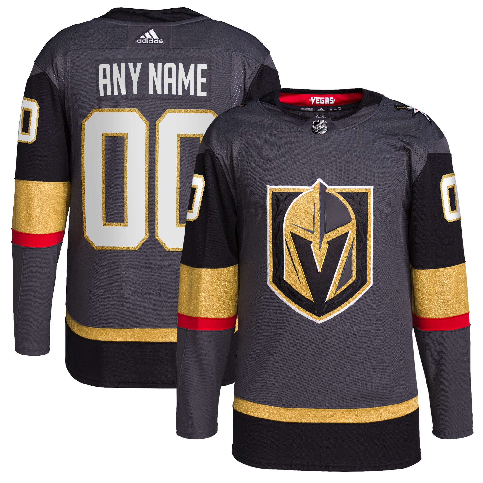 Vegas Golden Knights adidas Alternate Primegreen Authentic Custom Jersey - Gray