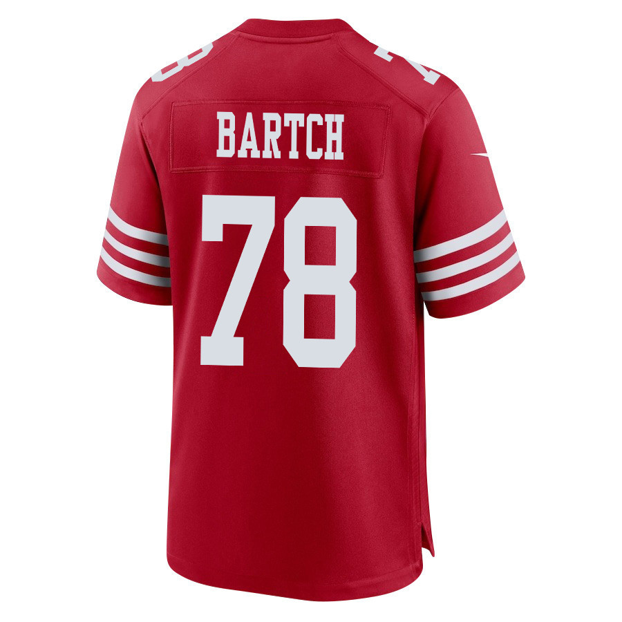Ben Bartch 78 San Francisco 49ers Super Bowl LVIII Patch Game Men Jersey - Scarlet