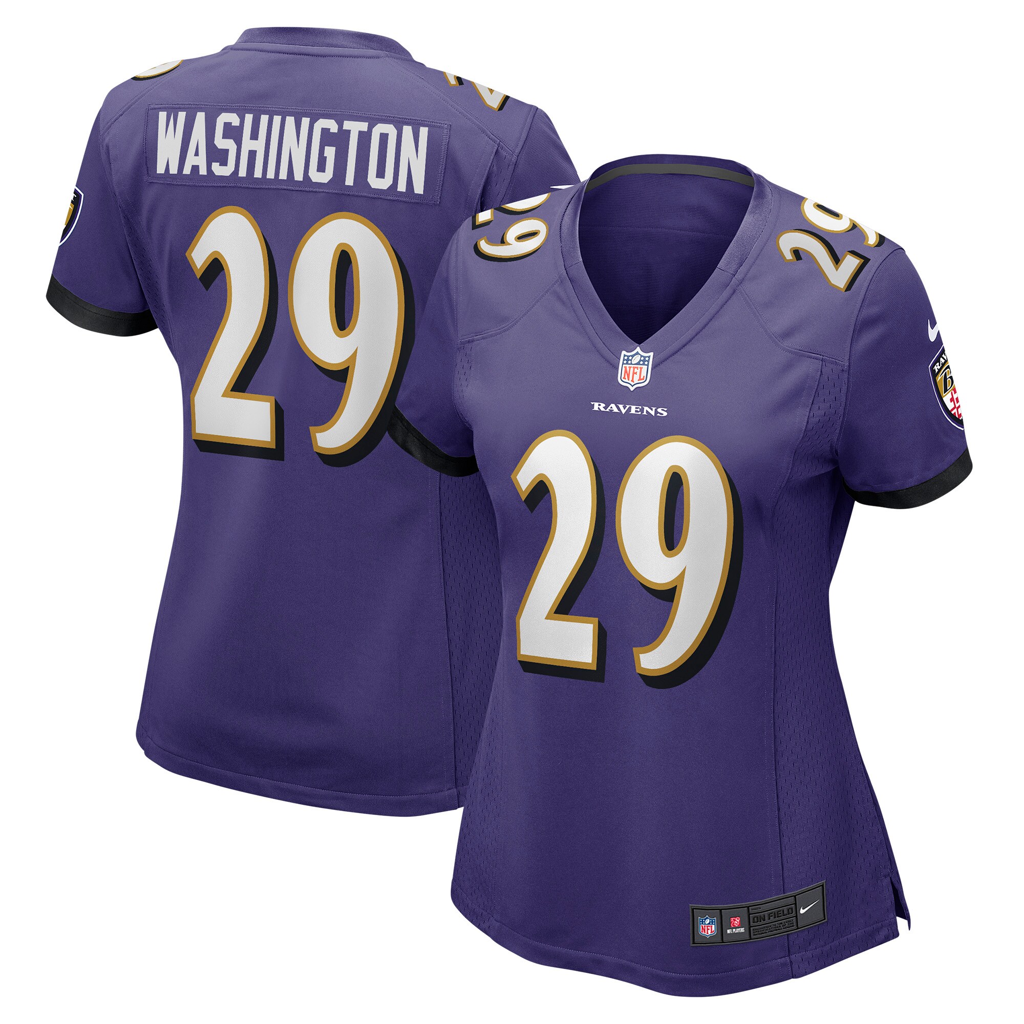 Ar'Darius Washington Baltimore Ravens Women's Player Game Jersey - Purple