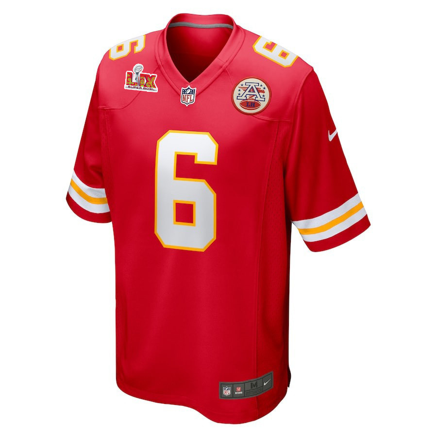 Bryan Cook #6 Kansas City Chiefs Super Bowl LIX Jersey - Men's - Red