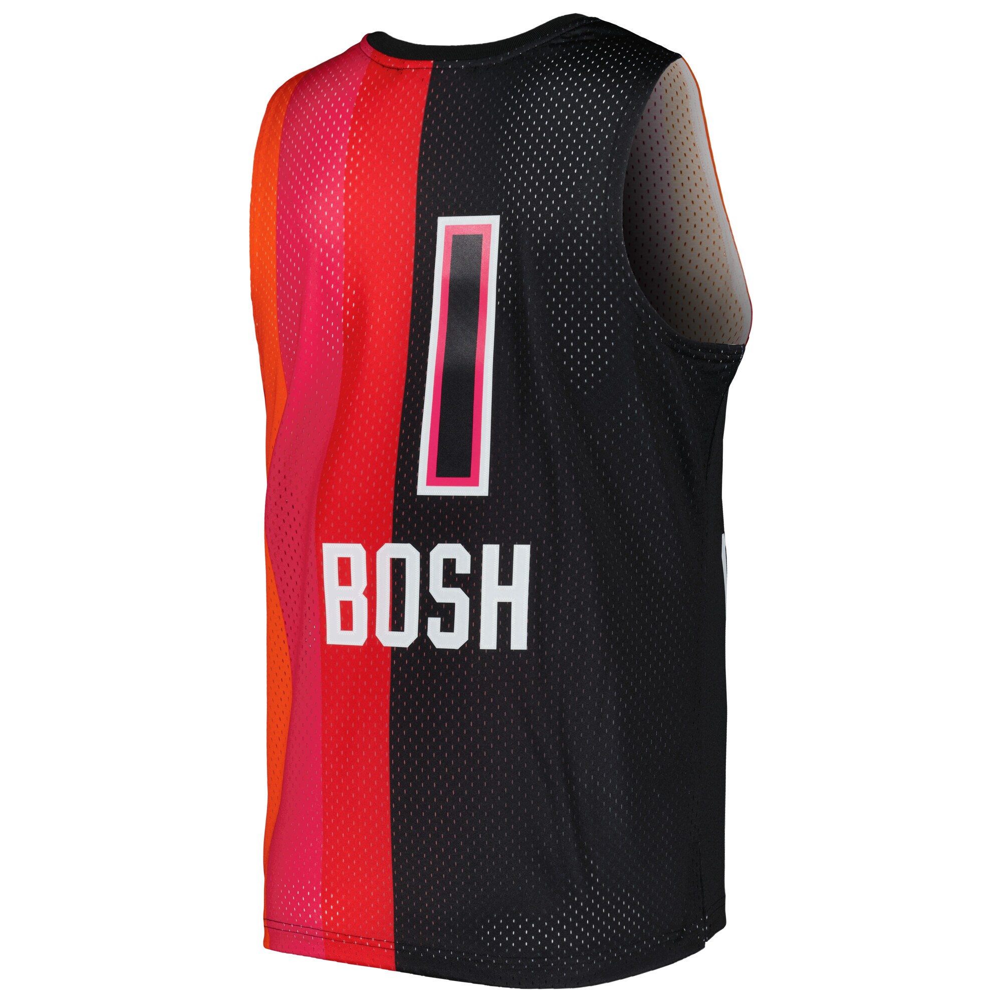 Chris Bosh Miami Heat Mitchell & Ness Hardwood Classics 2011\/12 Split Swingman Jersey - Black\/Red