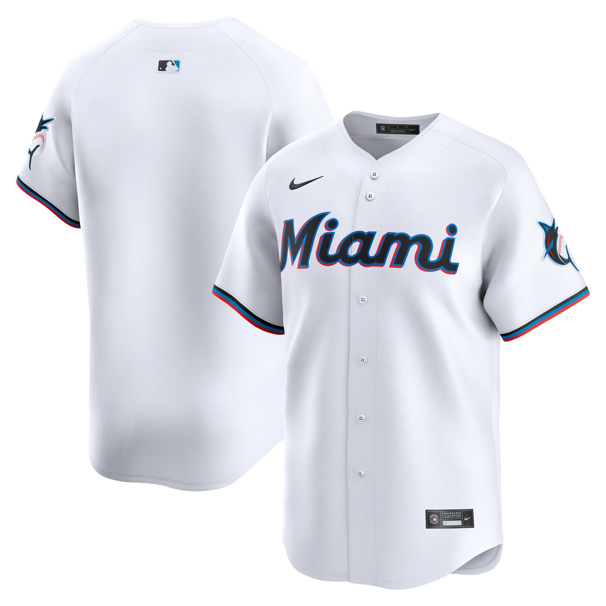 Miami Marlins  Youth Home Limited Jersey - White