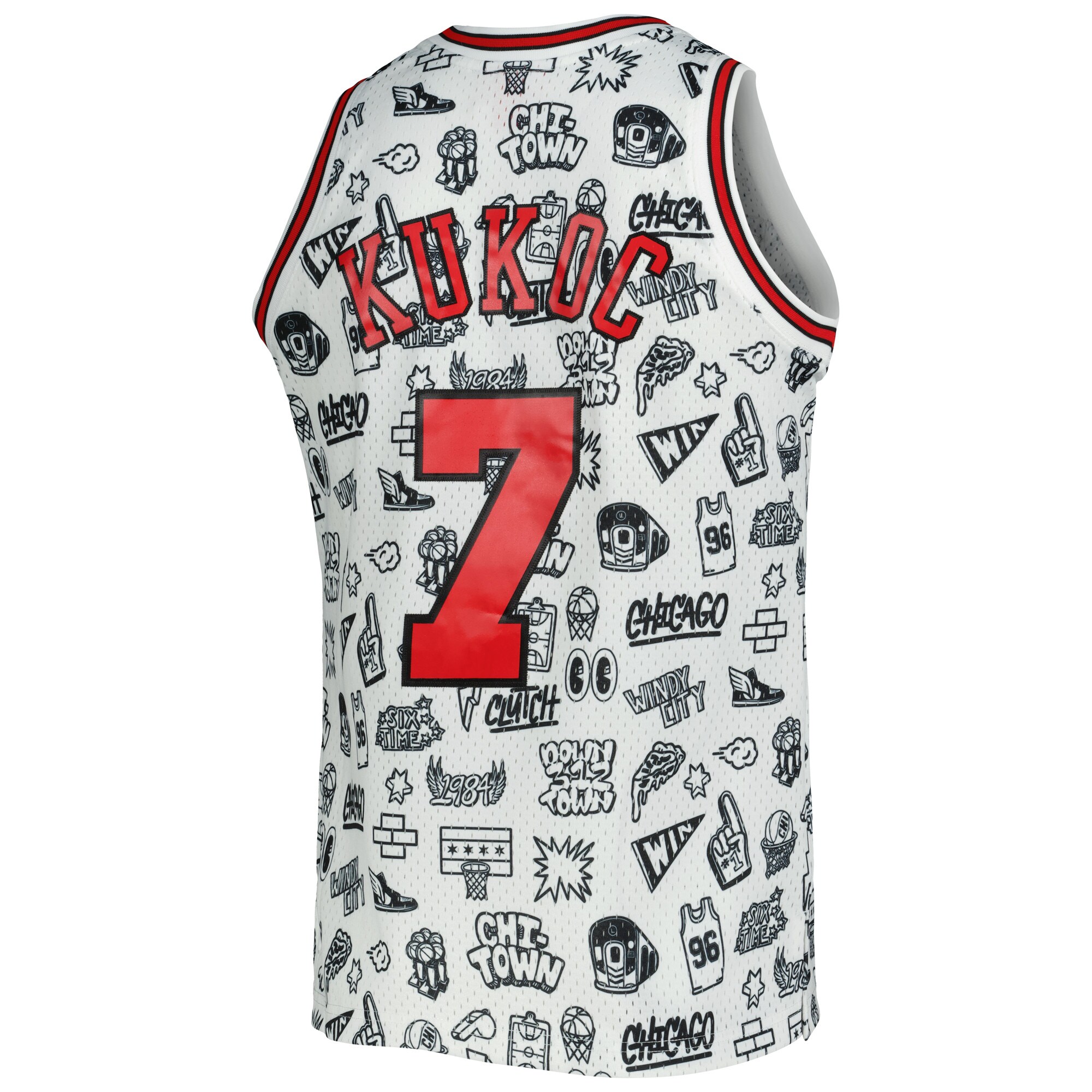 Toni Kukoc Chicago Bulls Mitchell & Ness 1997\/98 Hardwood Classics Doodle Swingman Jersey - White