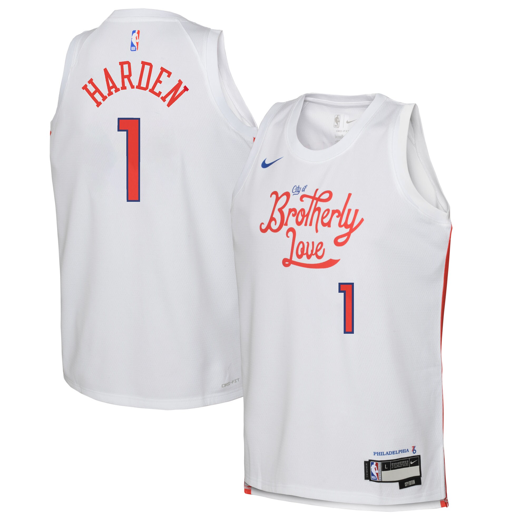 James Harden Philadelphia 76ers Youth 2022\/23 Swingman Jersey - City Edition - White