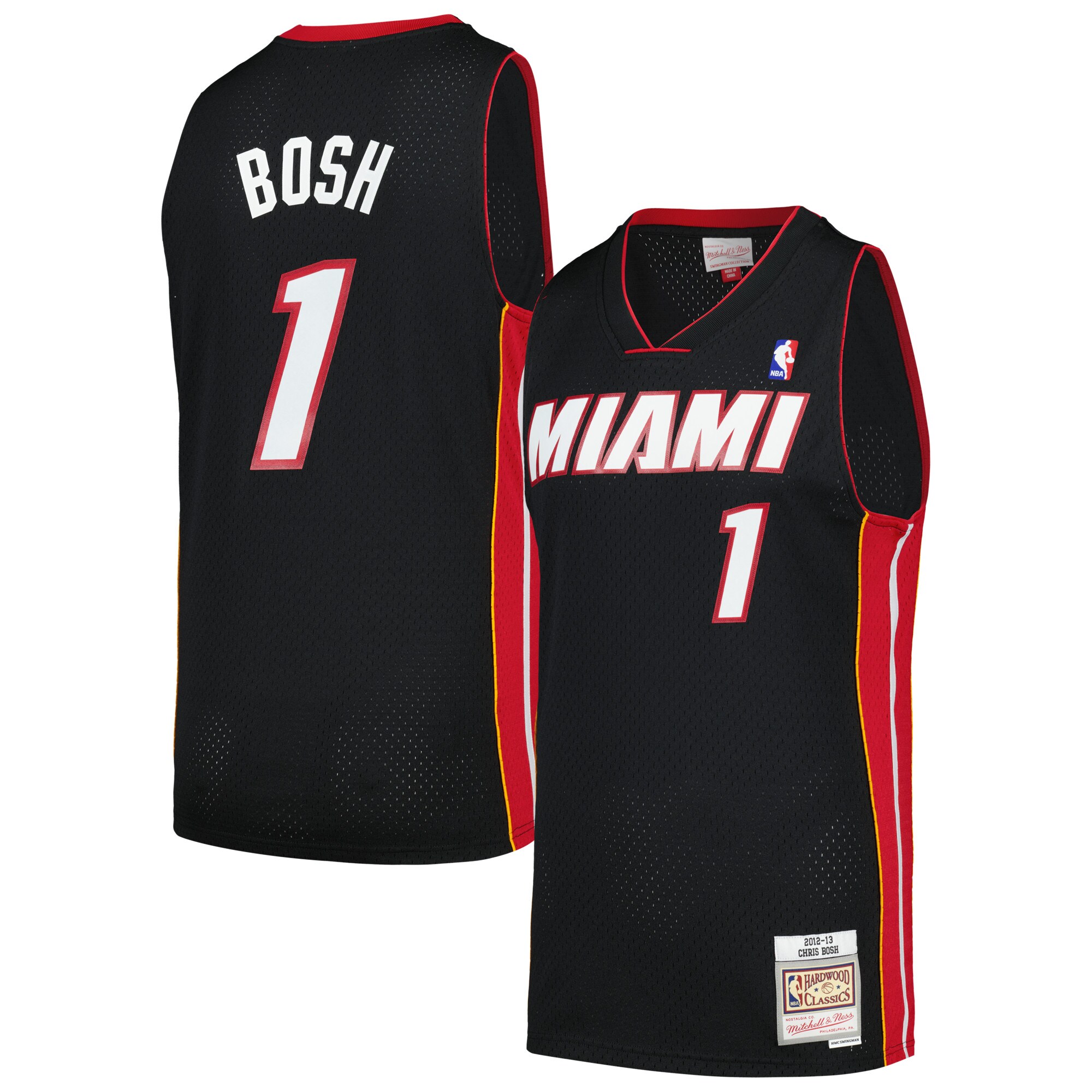 Chris Bosh Miami Heat Mitchell & Ness 2012\/13 Hardwood Classics Swingman Jersey - Black