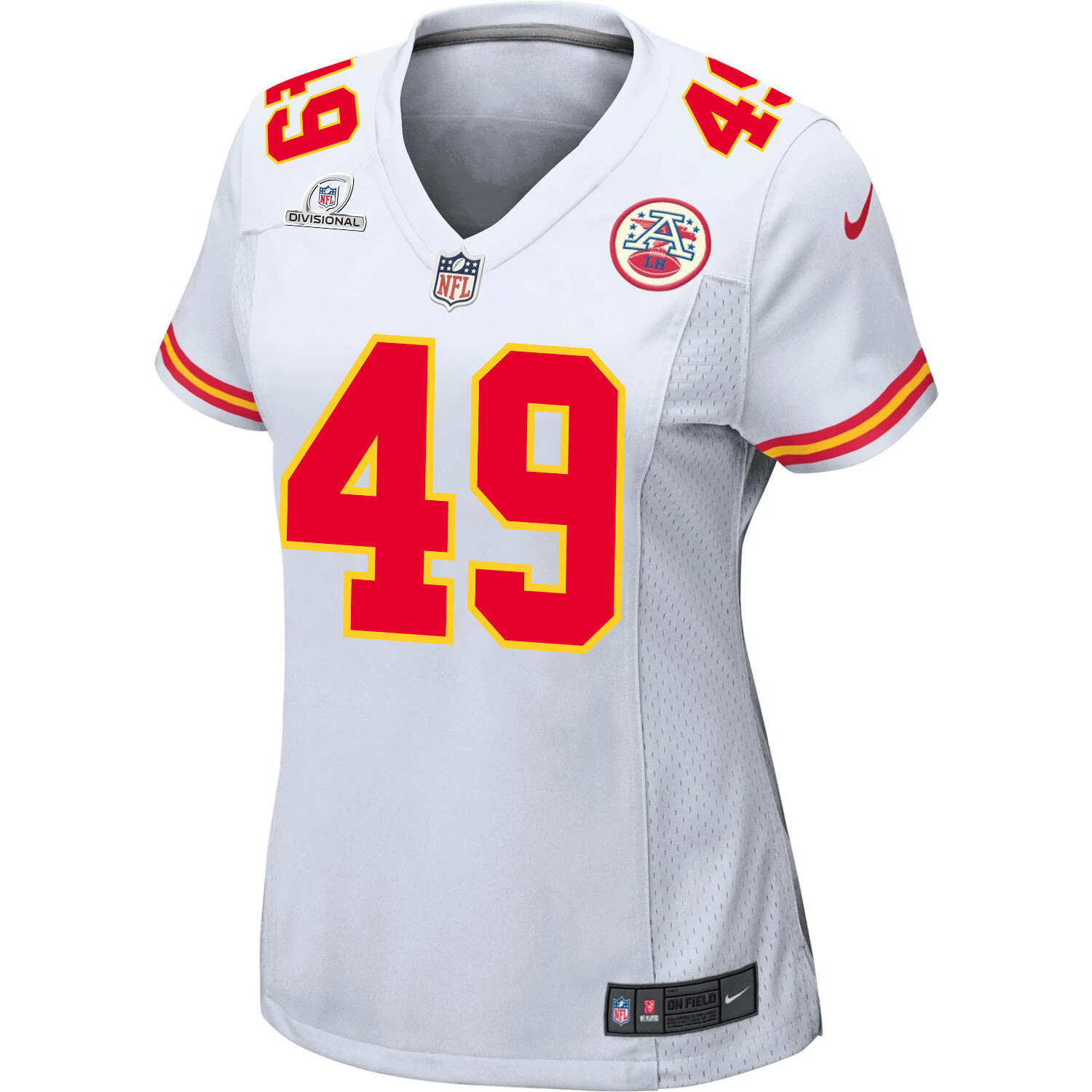 Matt Bushman 49 Kansas City Chiefs Super Bowl LVIII Patch Game Women Jersey - White