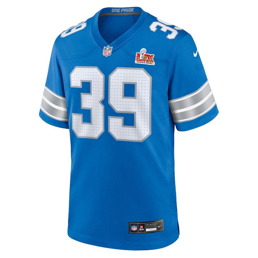 Jake Bates #39 Detroit Lions Super Bowl LIX Jersey - Men's - Blue