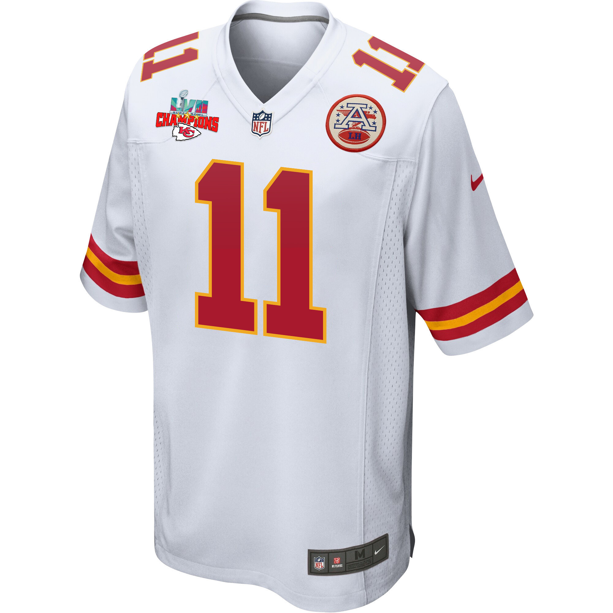 Marquez Valdes-Scantling 11 Kansas City Chiefs Super Bowl LVII Champions 3 Stars Men Game Jersey - White