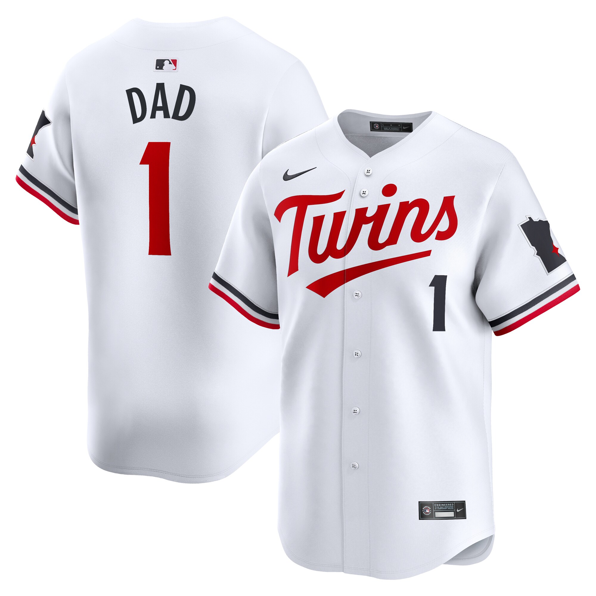 Minnesota Twins  #1 Dad Home Limited Jersey - White