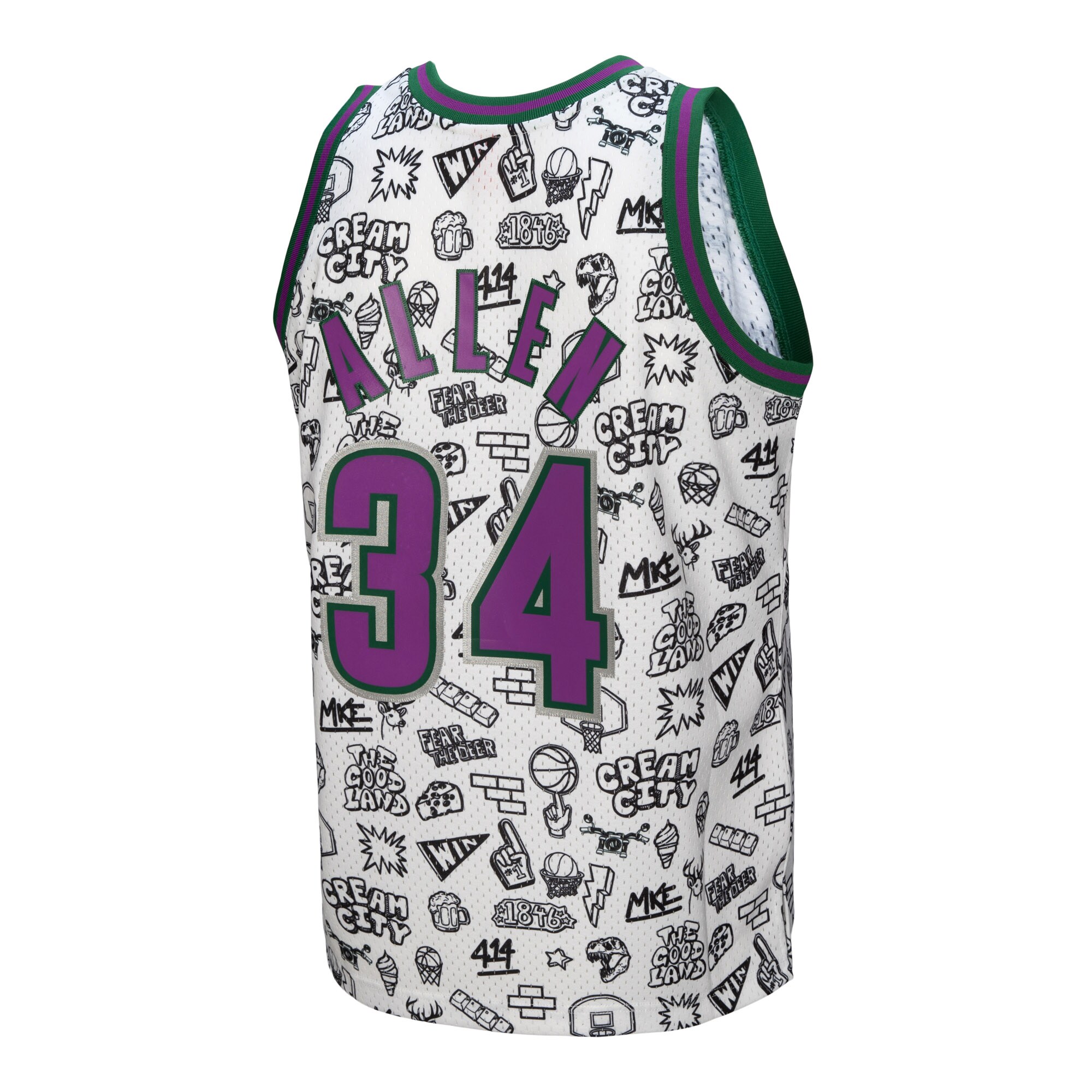 Ray Allen Milwaukee Bucks Mitchell & Ness 2000\/01 Swingman Jersey - White