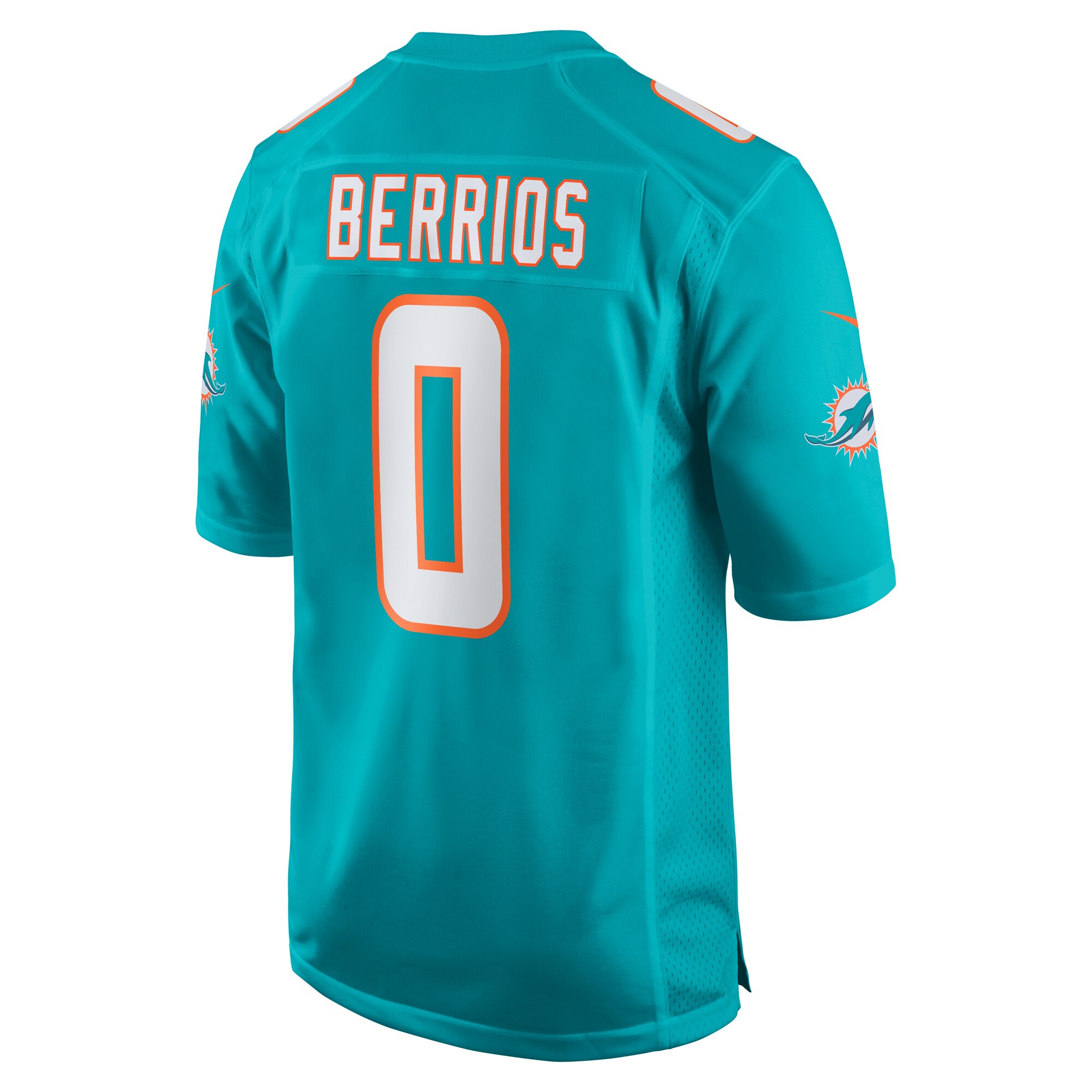 Braxton Berrios Miami Dolphins  Game Jersey - Aqua