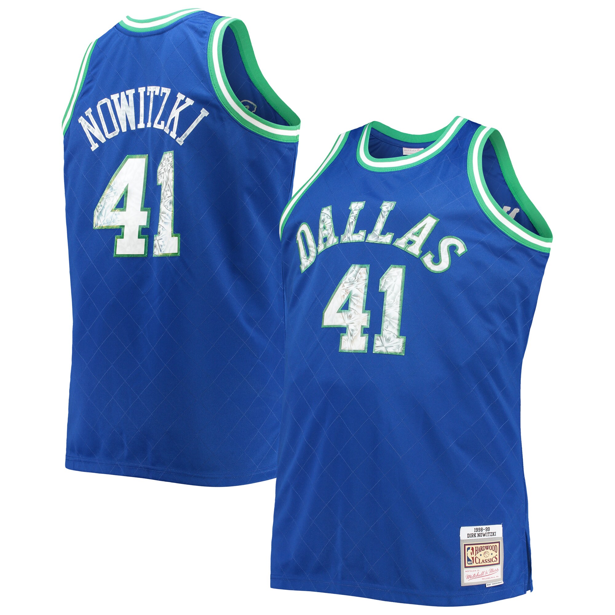 Dirk Nowitzki Dallas Mavericks Mitchell & Ness Big & Tall 1998\/99 NBA 75th Anniversary Diamond Swingman Jersey - Blue