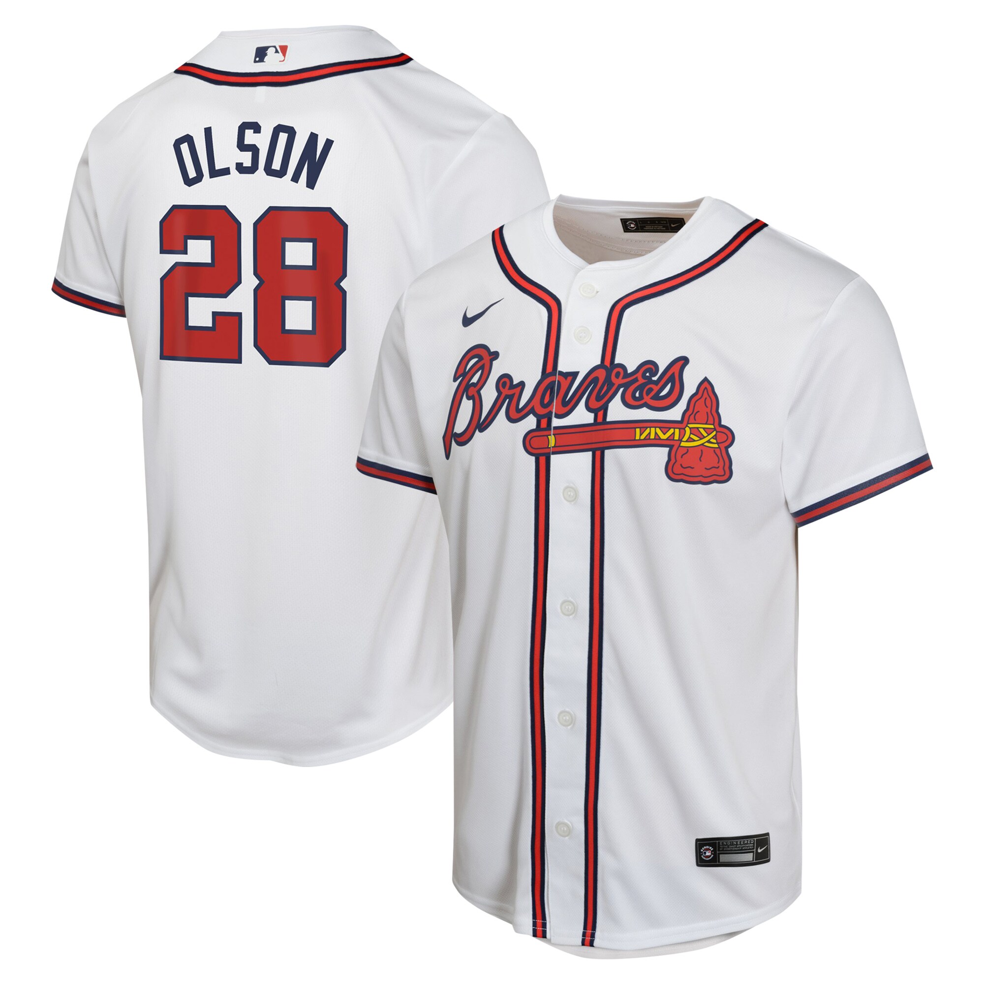 Matt Olson Atlanta Braves  Youth Home Game Player Jersey - White