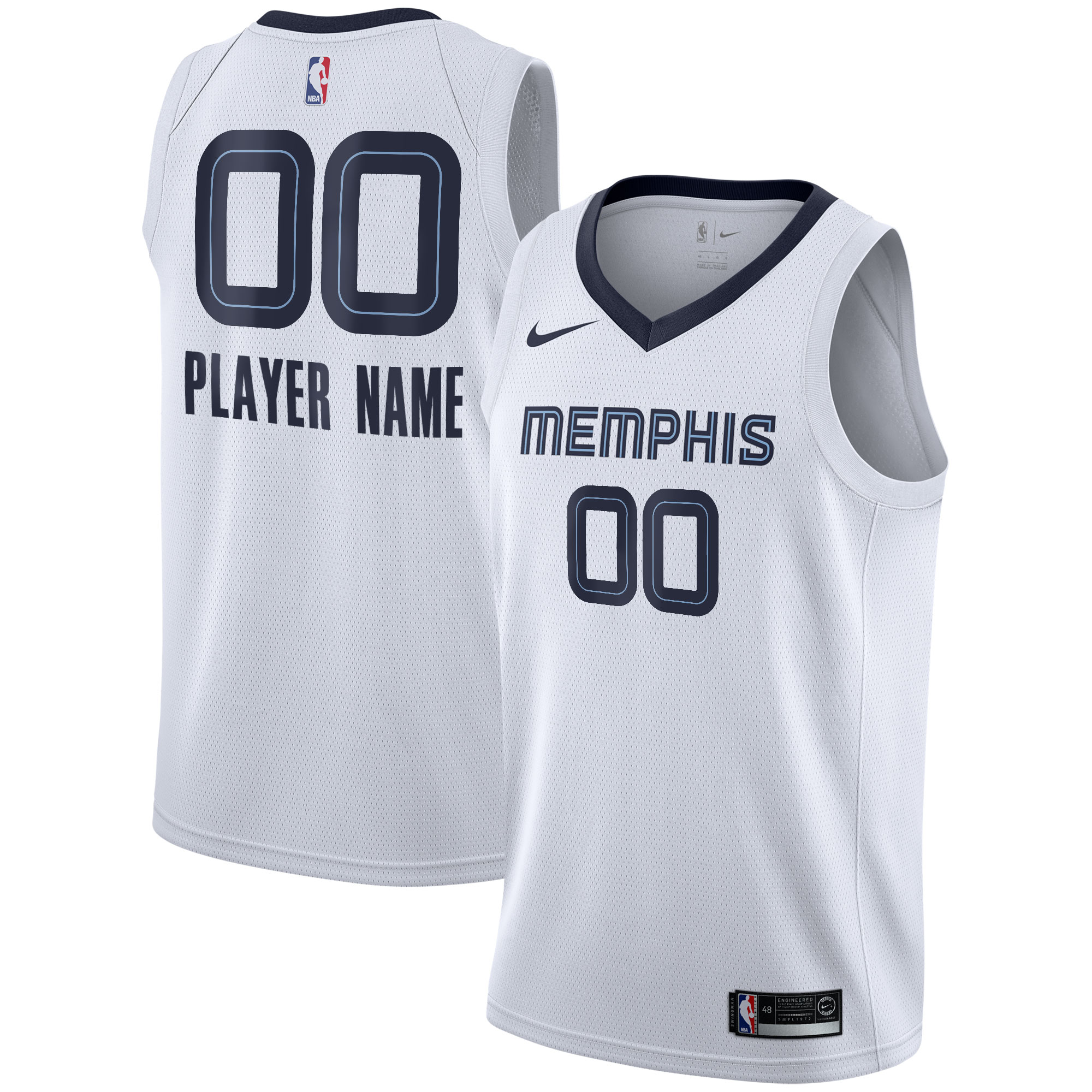 Memphis Grizzlies 2020\/21 Swingman Custom Jersey - Association Edition - White