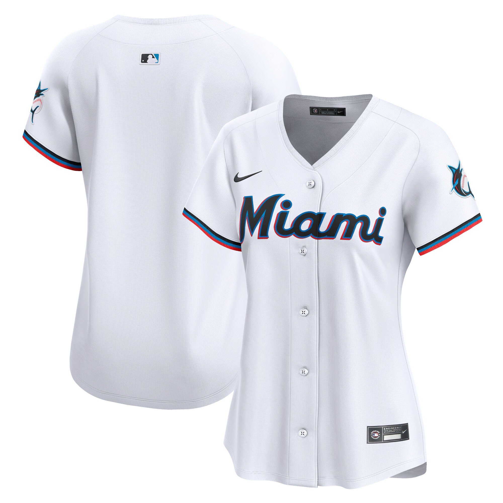 Miami Marlins  Women's Home Limited Jersey - White