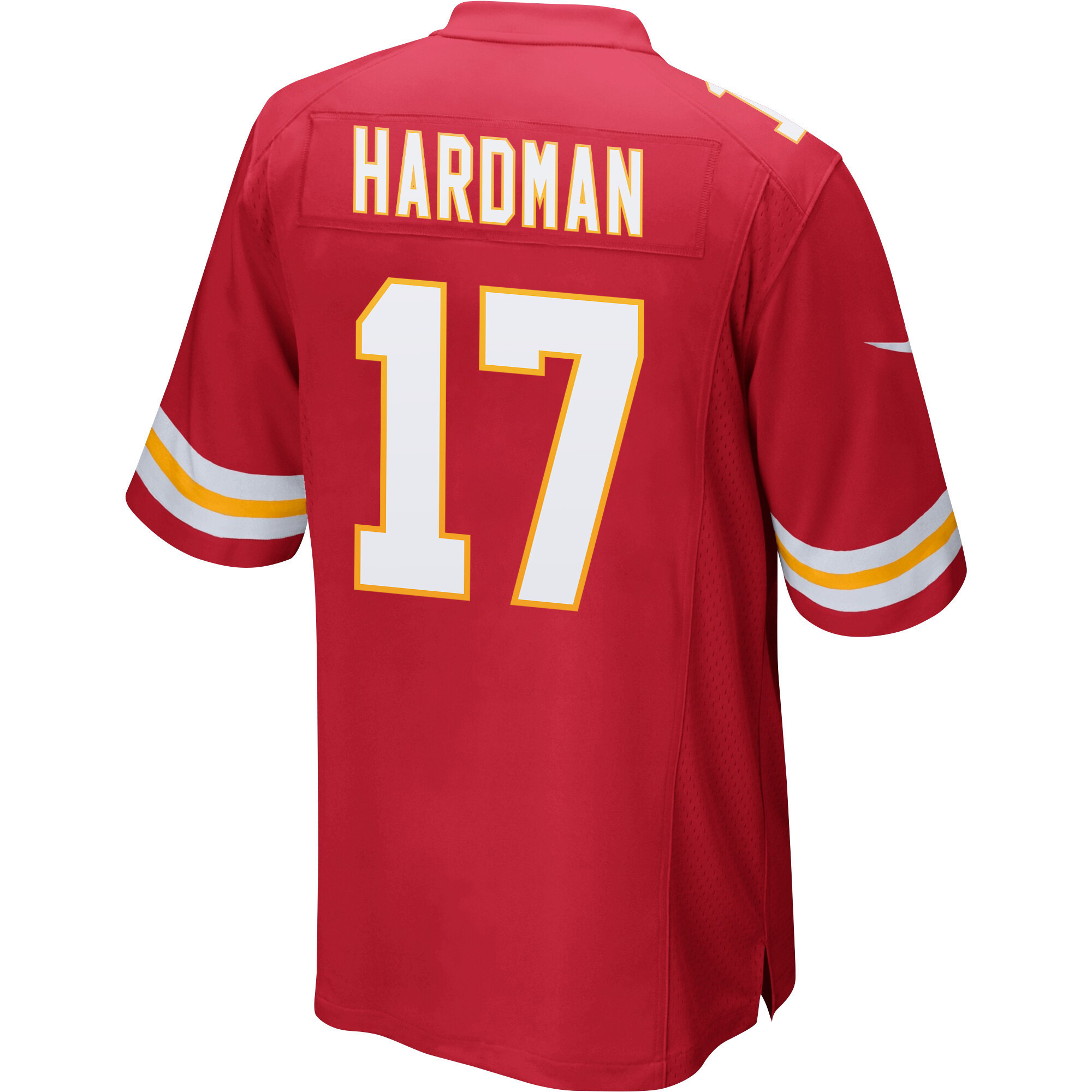 Mecole Hardman 17 Kansas City Chiefs Super Bowl LVII Champions 3 Stars Men Game Jersey - Red