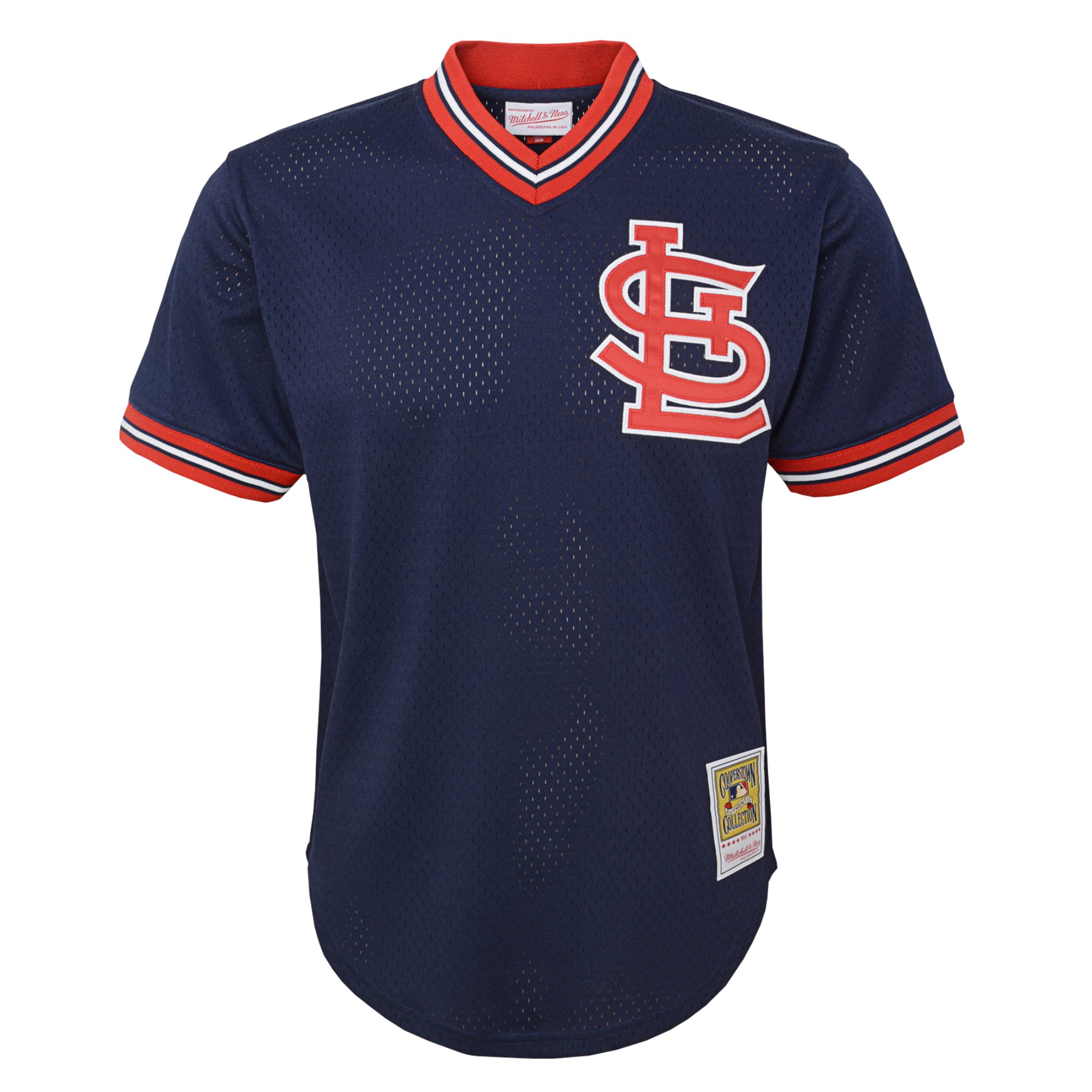 Ozzie Smith St. Louis Cardinals Mitchell & Ness Youth Cooperstown CollectionMesh Batting Practice Jersey - Navy