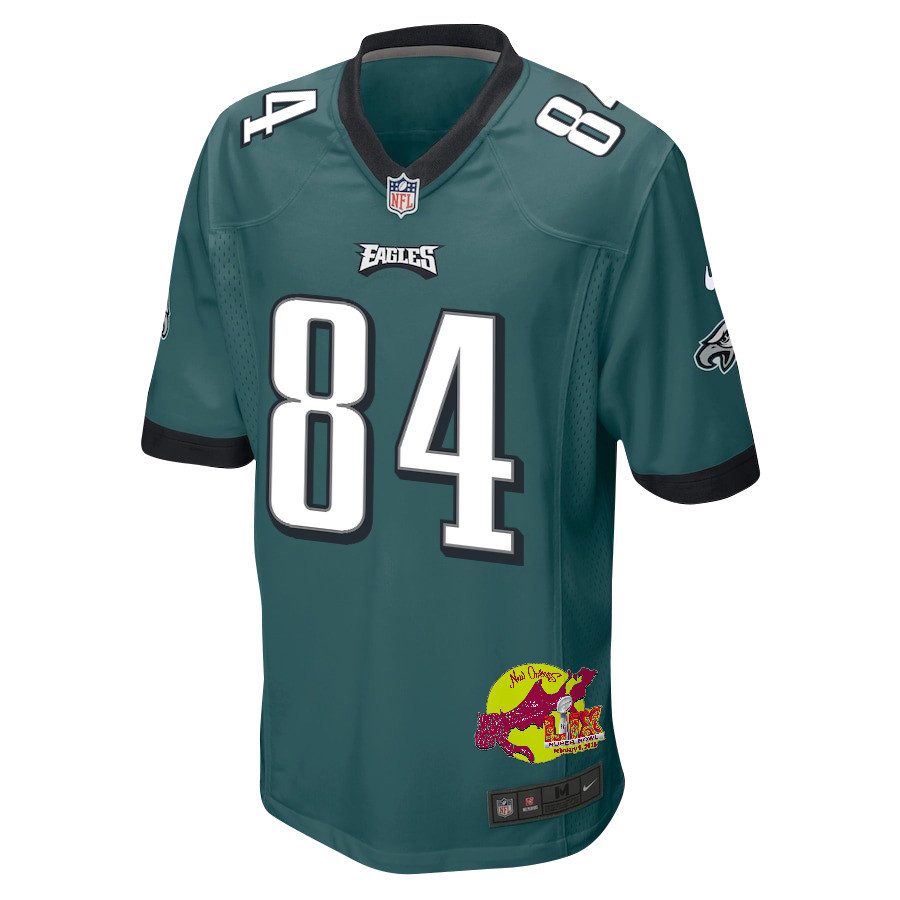 E.J. Jenkins 84 Philadelphia Eagles Super Bowl LIX New Orleans Patch Game Men Jersey - Midnight Green