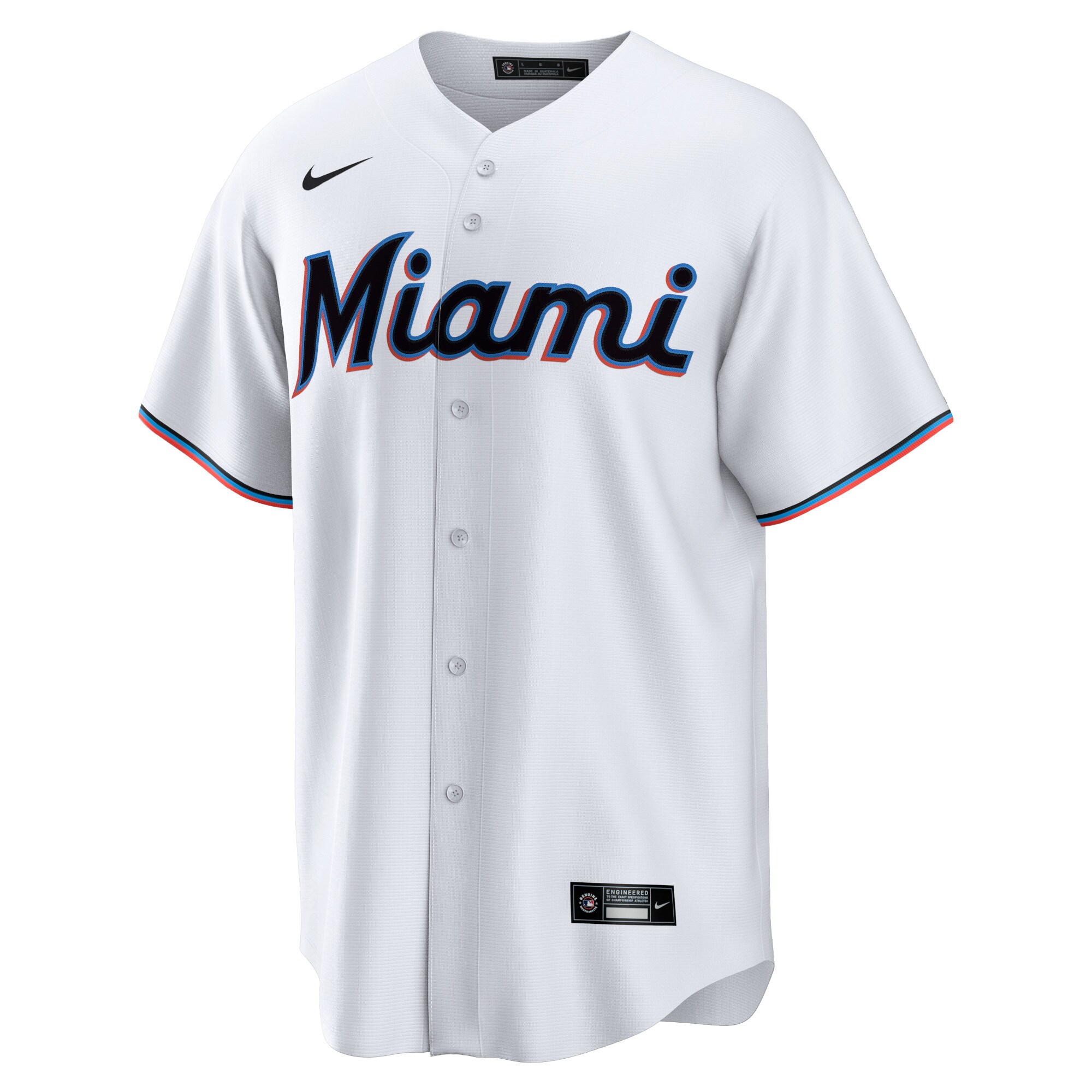 Miami Marlins  Home Blank Replica Jersey - White