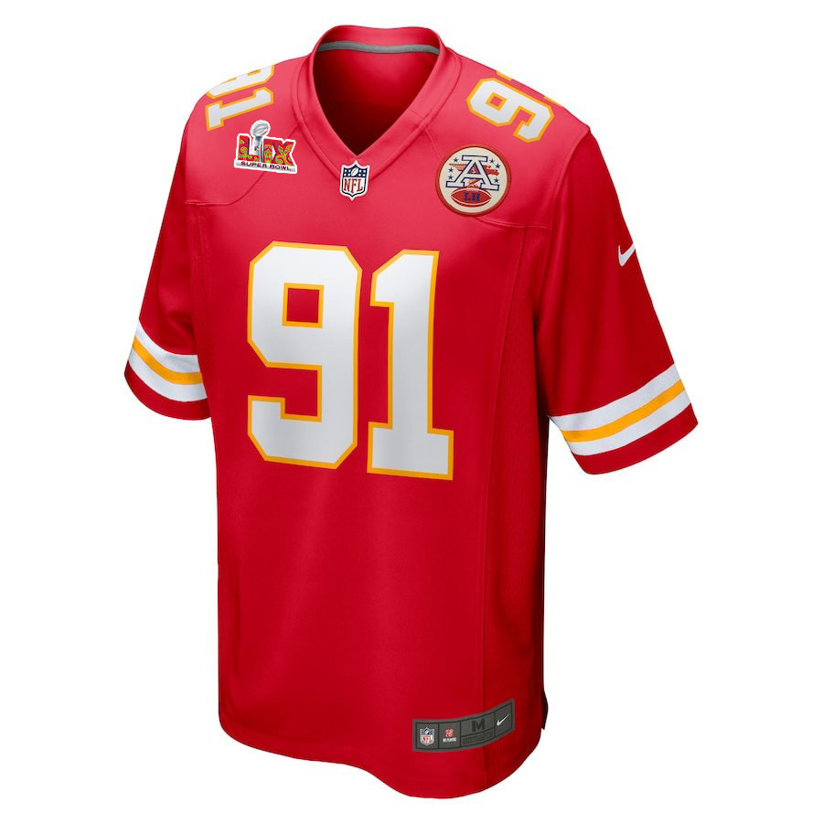 Derrick Nnadi #91 Kansas City Chiefs Super Bowl LIX YOUTH Jersey - Red