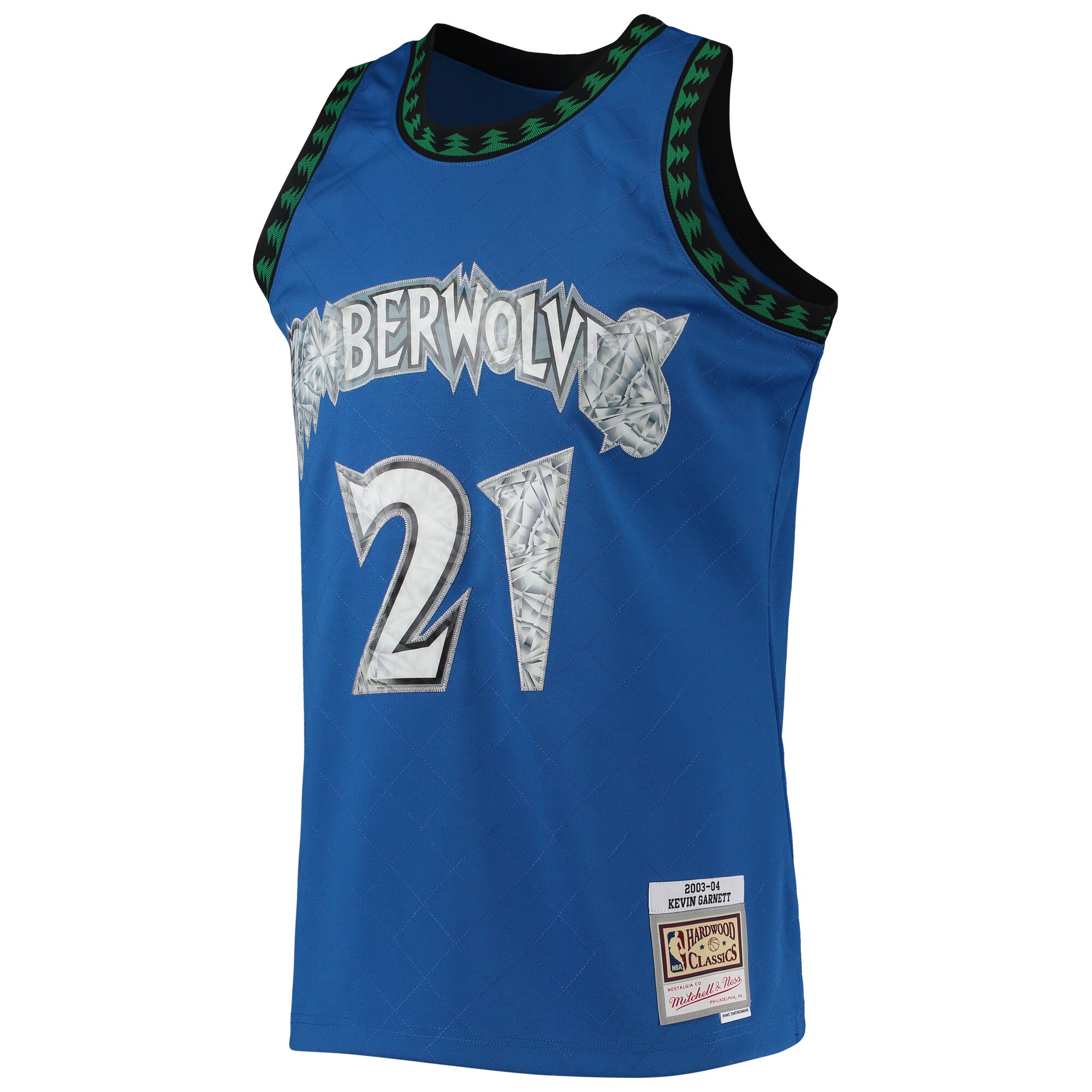 Kevin Garnett Minnesota Timberwolves Mitchell & Ness 2003\/04 Hardwood Classics NBA 75th Anniversary Diamond Swingman Jersey - Blue