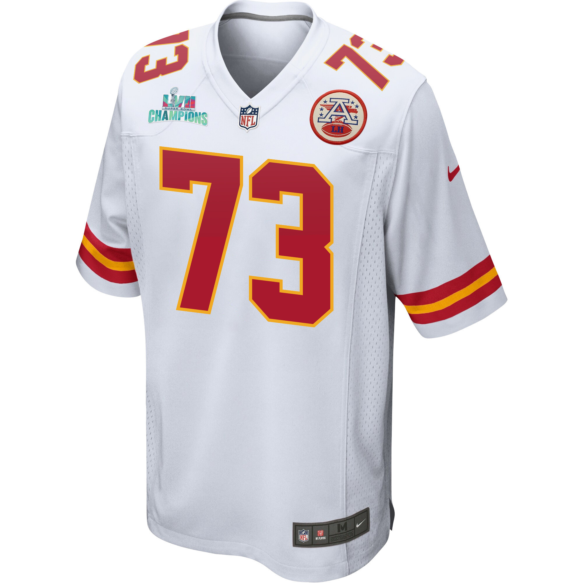 Nick Allegretti 73 Kansas City Chiefs Super Bowl LVII Champions Men Game Jersey - White