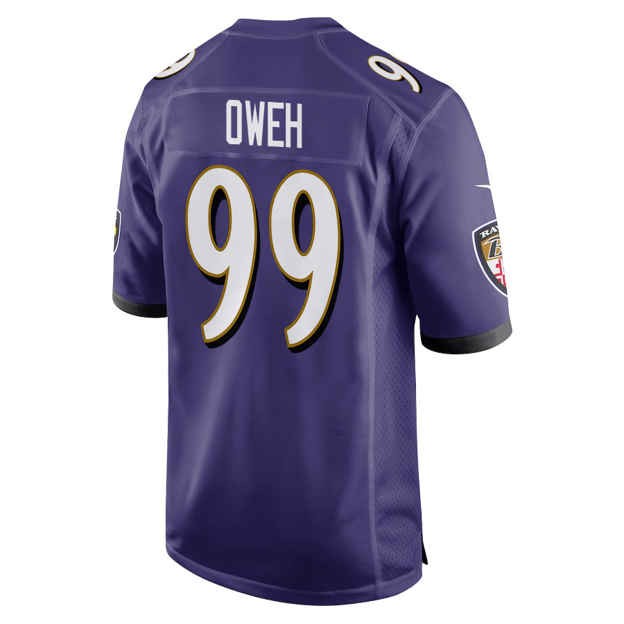 Odafe Oweh 99 Baltimore Ravens Super Bowl LIX New Orleans Patch Game Men Jersey - Purple