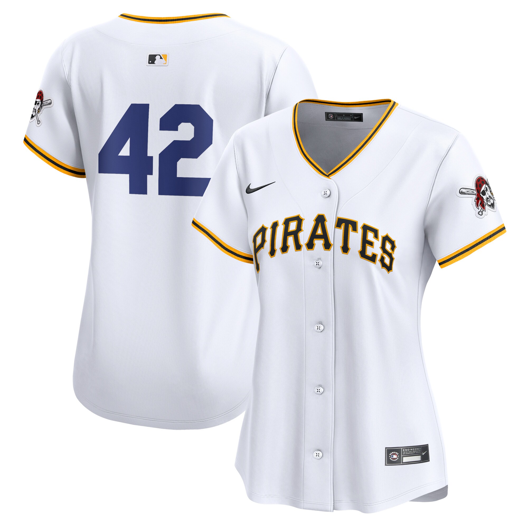 Pittsburgh Pirates Women's 2024 Jackie Robinson Day Home Limited Jersey White