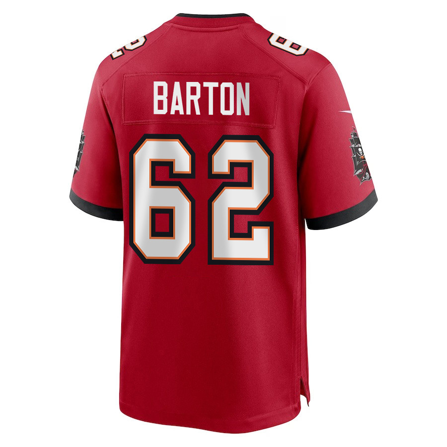Graham Barton 62 Tampa Bay Buccaneers Super Bowl LIX New Orleans Patch Game Men Jersey - Red