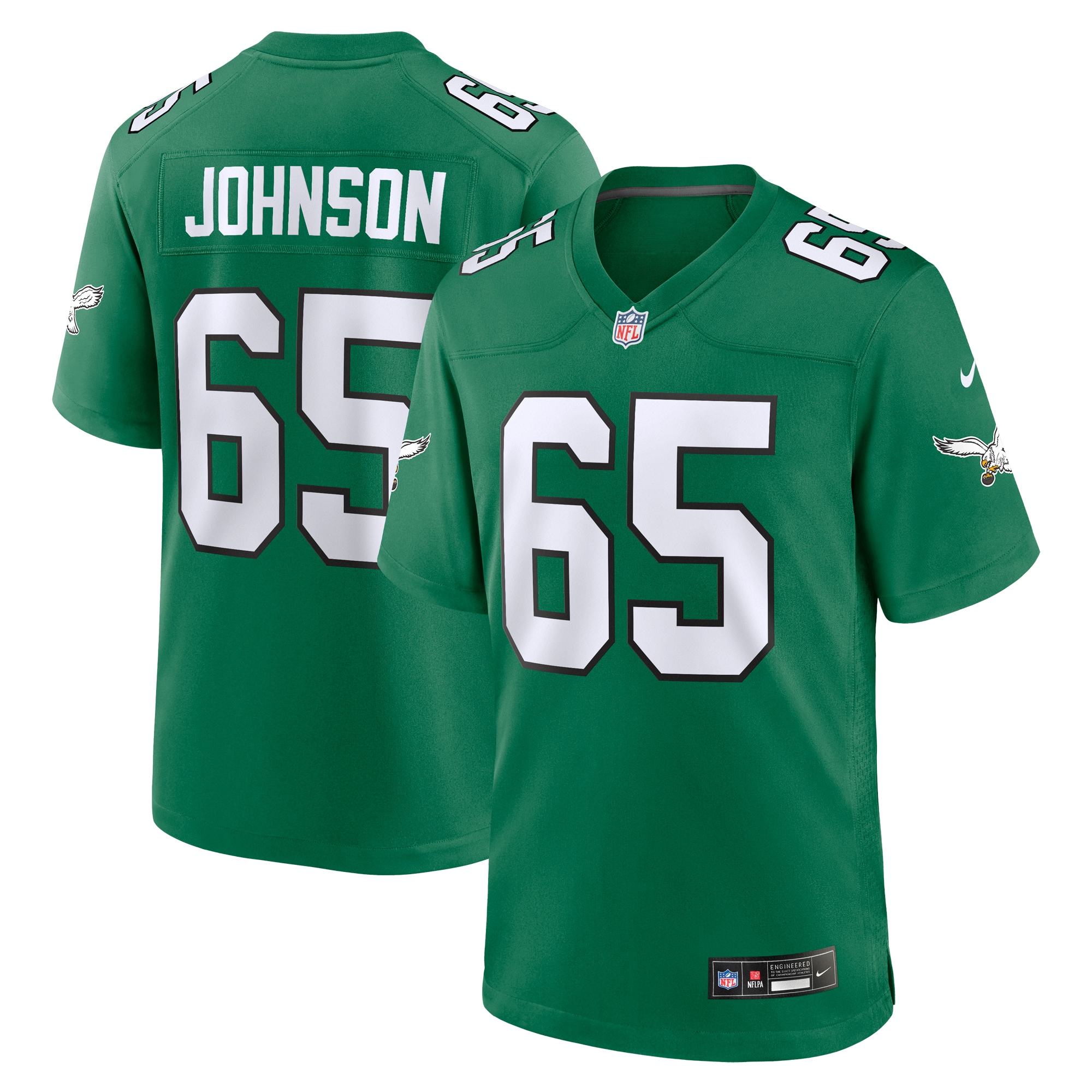 Lane Johnson Philadelphia Eagles  Alternate Game Jersey - Kelly Green