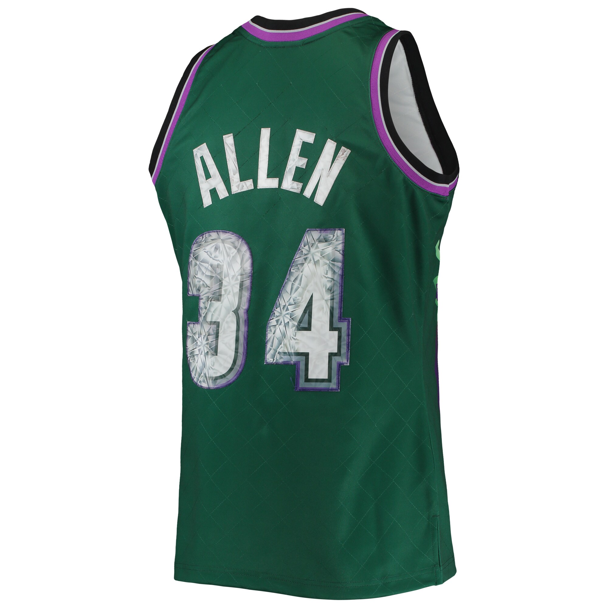 Ray Allen Milwaukee Bucks Mitchell & Ness 1996\/97 Hardwood Classics NBA 75th Anniversary Diamond Swingman Jersey - Green