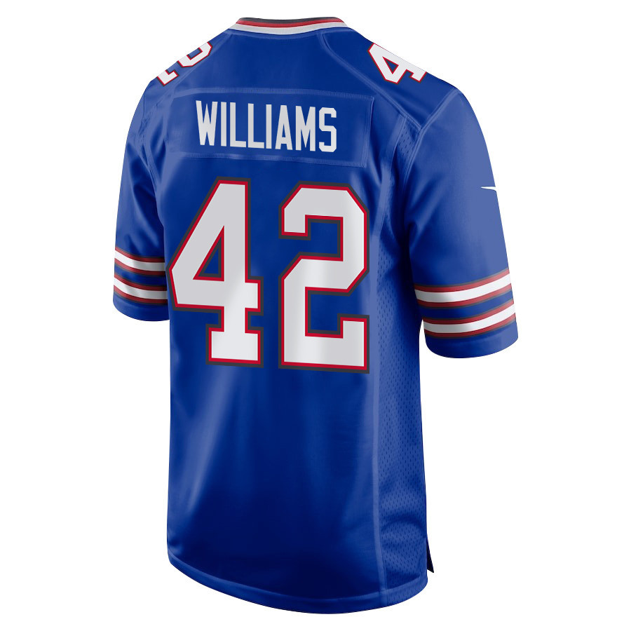 Dorian Williams 42 Buffalo Bills Super Bowl LIX New Orleans Patch Game Men Jersey - Royal