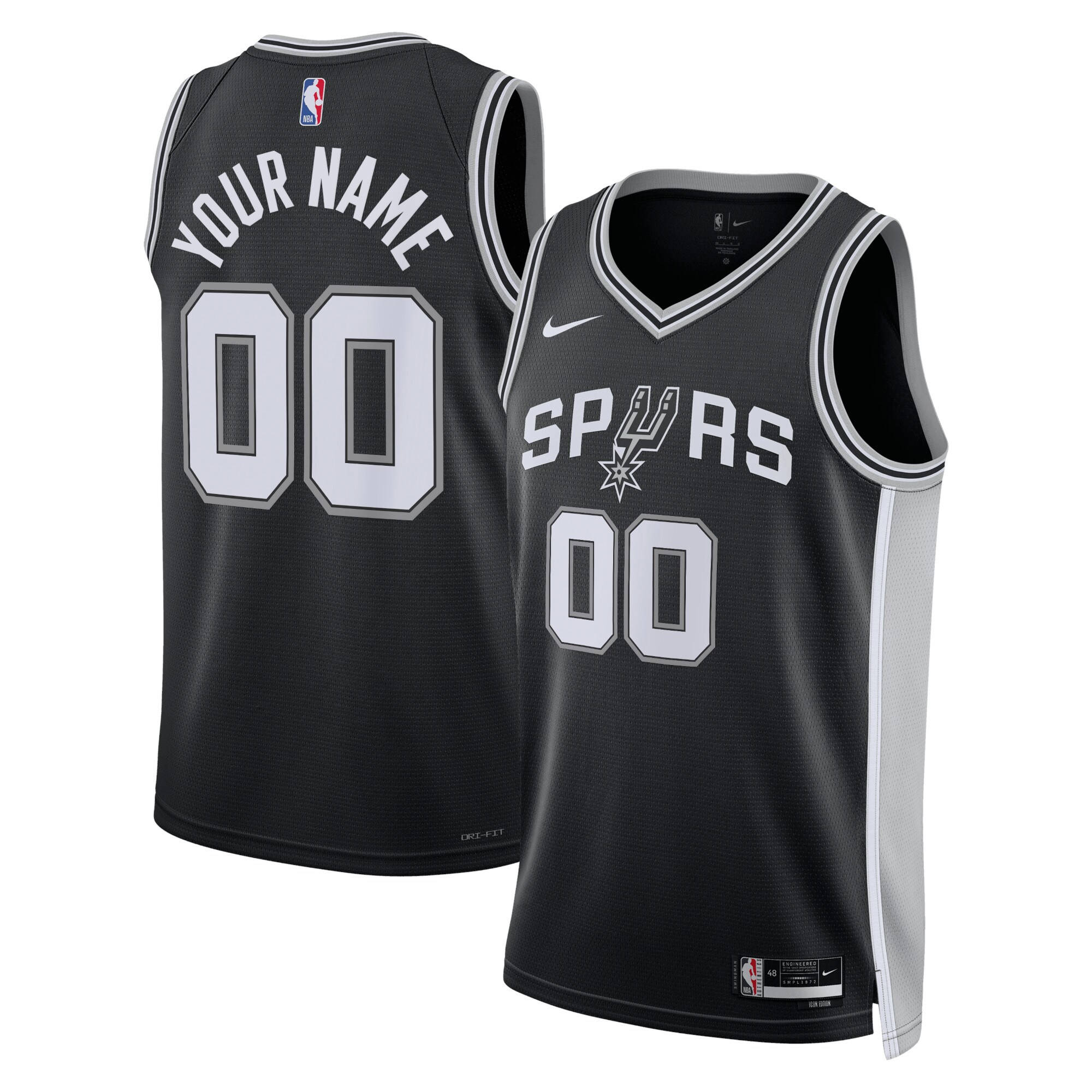 San Antonio Spurs  Unisex Swingman Custom Jersey Black - Icon Edition