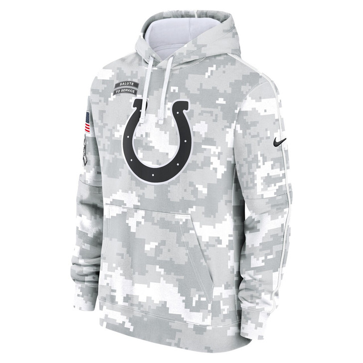 Indianapolis Colts 2024 Salute to Service Club Fleece Pullover Hoodie - Arctic Camo