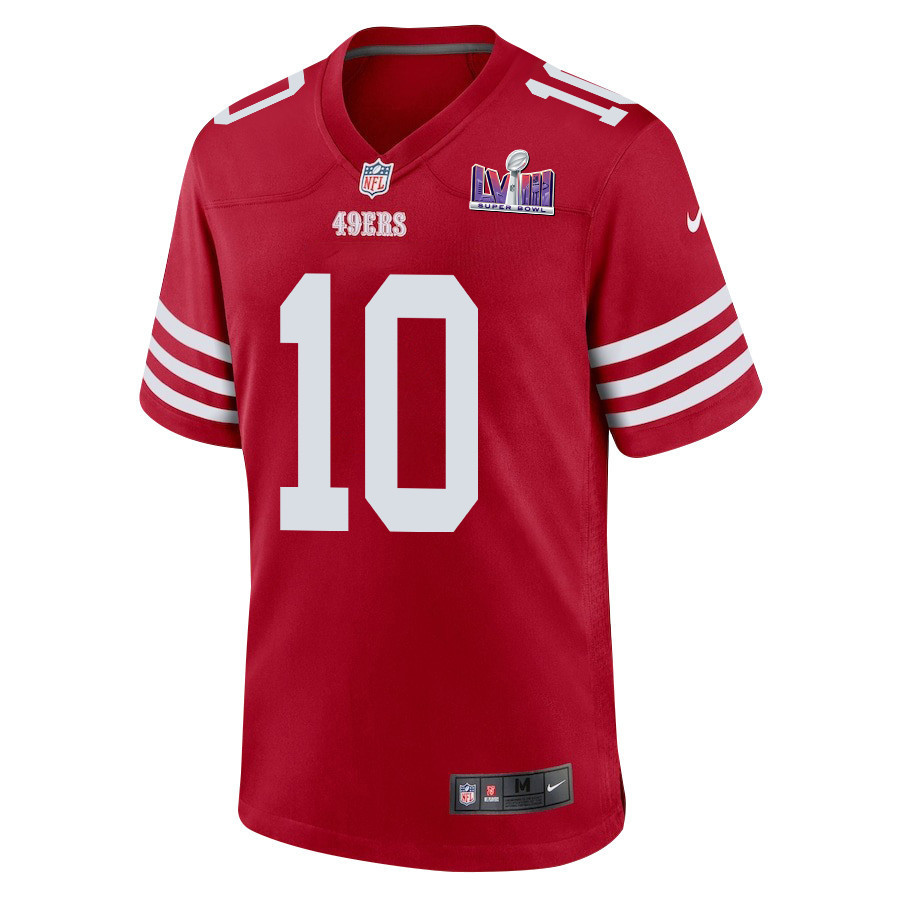 Ronnie Bell 10 San Francisco 49ers Super Bowl LVIII Patch Game Men Jersey - Scarlet