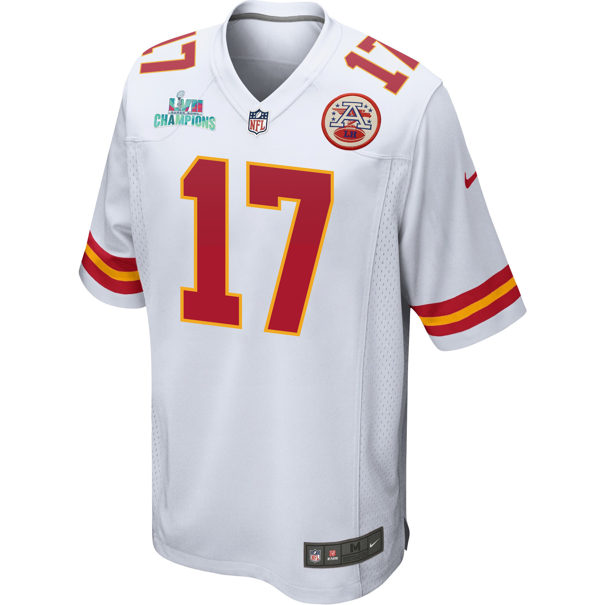 Mecole Hardman 17 Kansas City Chiefs Super Bowl LVII Champions Men Game Jersey - White