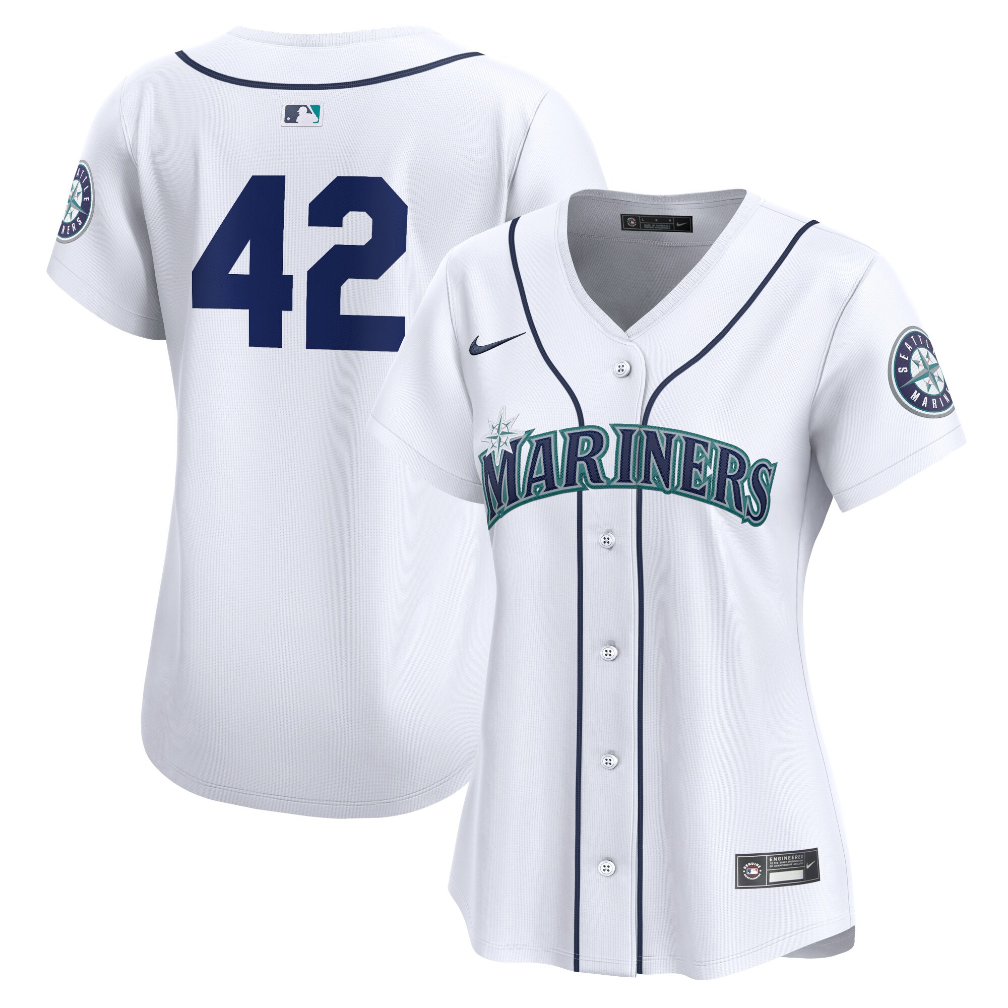 Seattle Mariners Women's 2024 Jackie Robinson Day Home Limited Jersey White